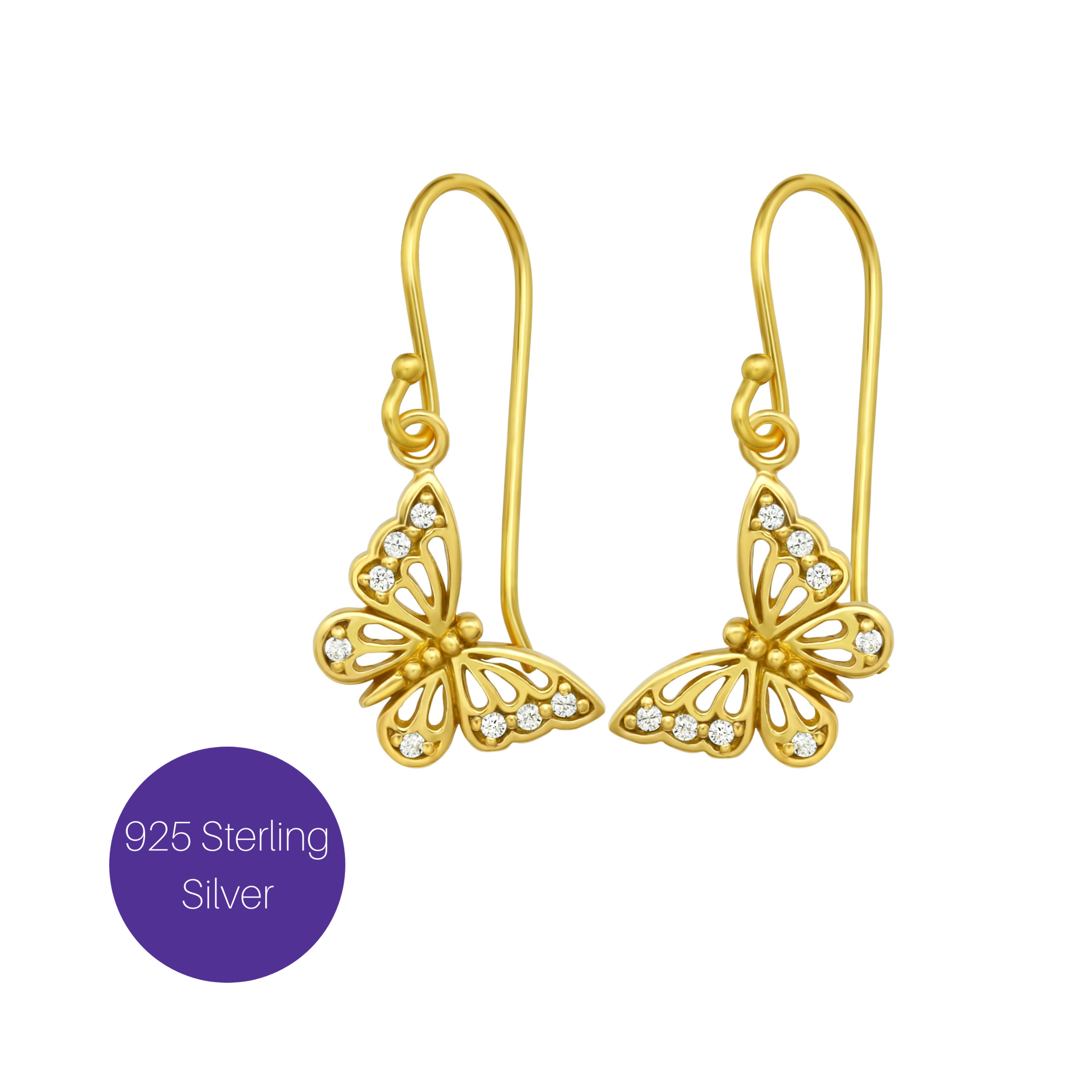 Golden Butterfly Earrings Besom Boutique