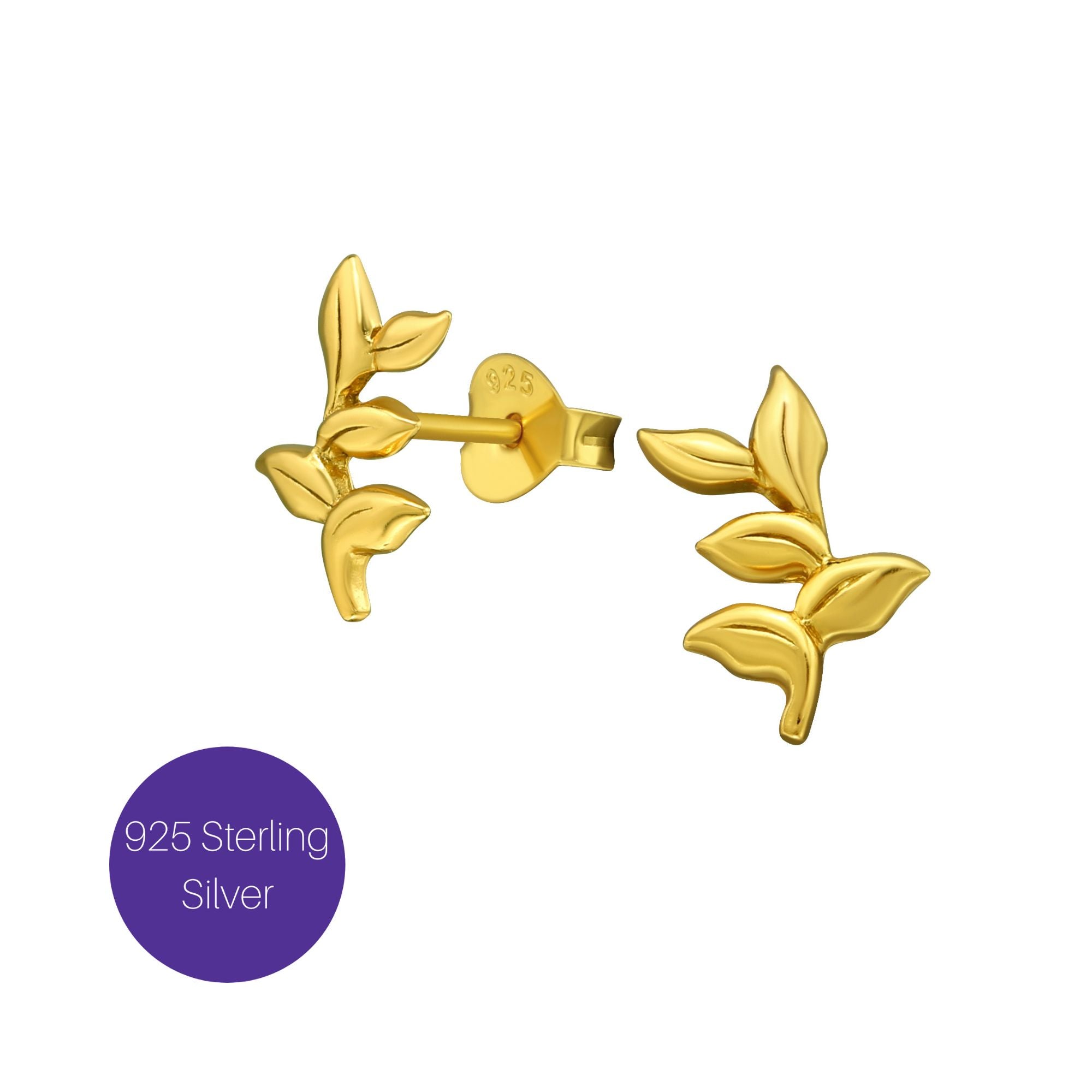 Golden Leaf Stud Earrings Besom Boutique