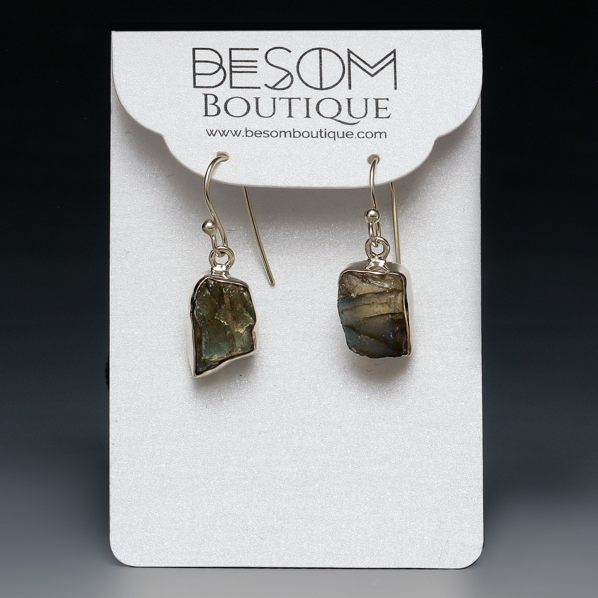 Raw labradorite earrings discount