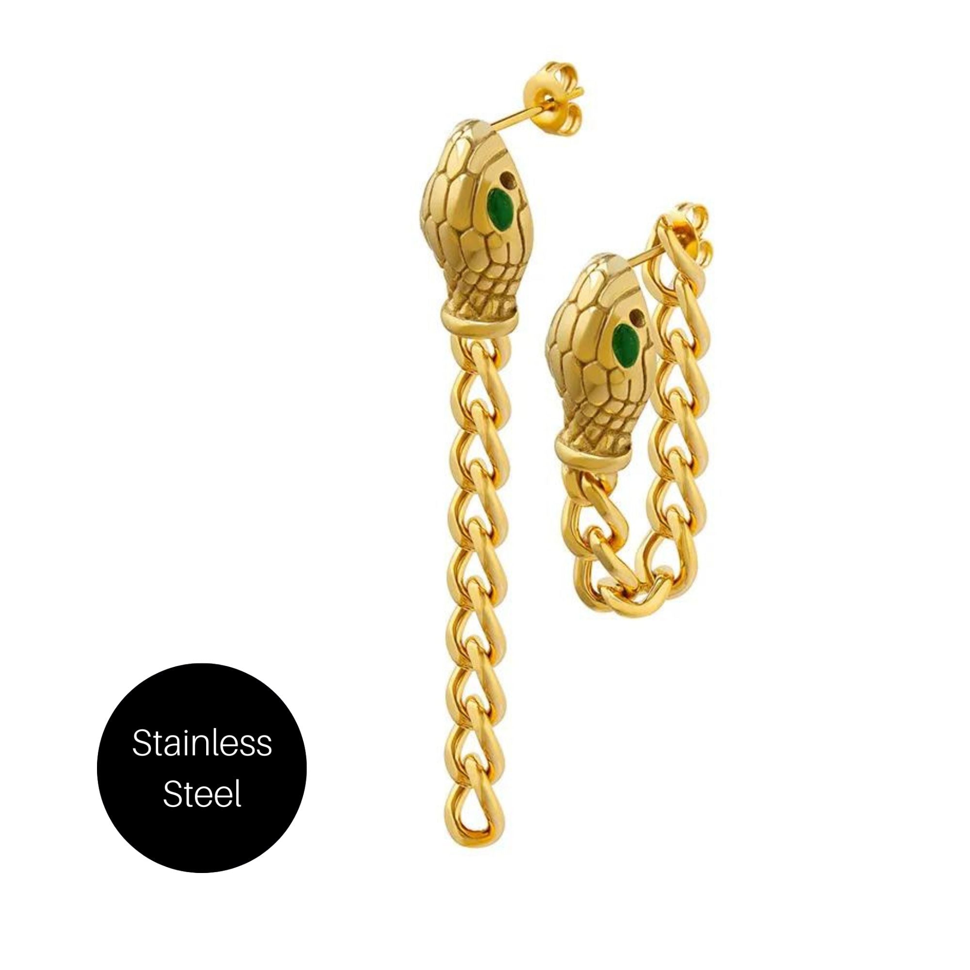 Snake Chain Earrings in Gold Besom Boutique