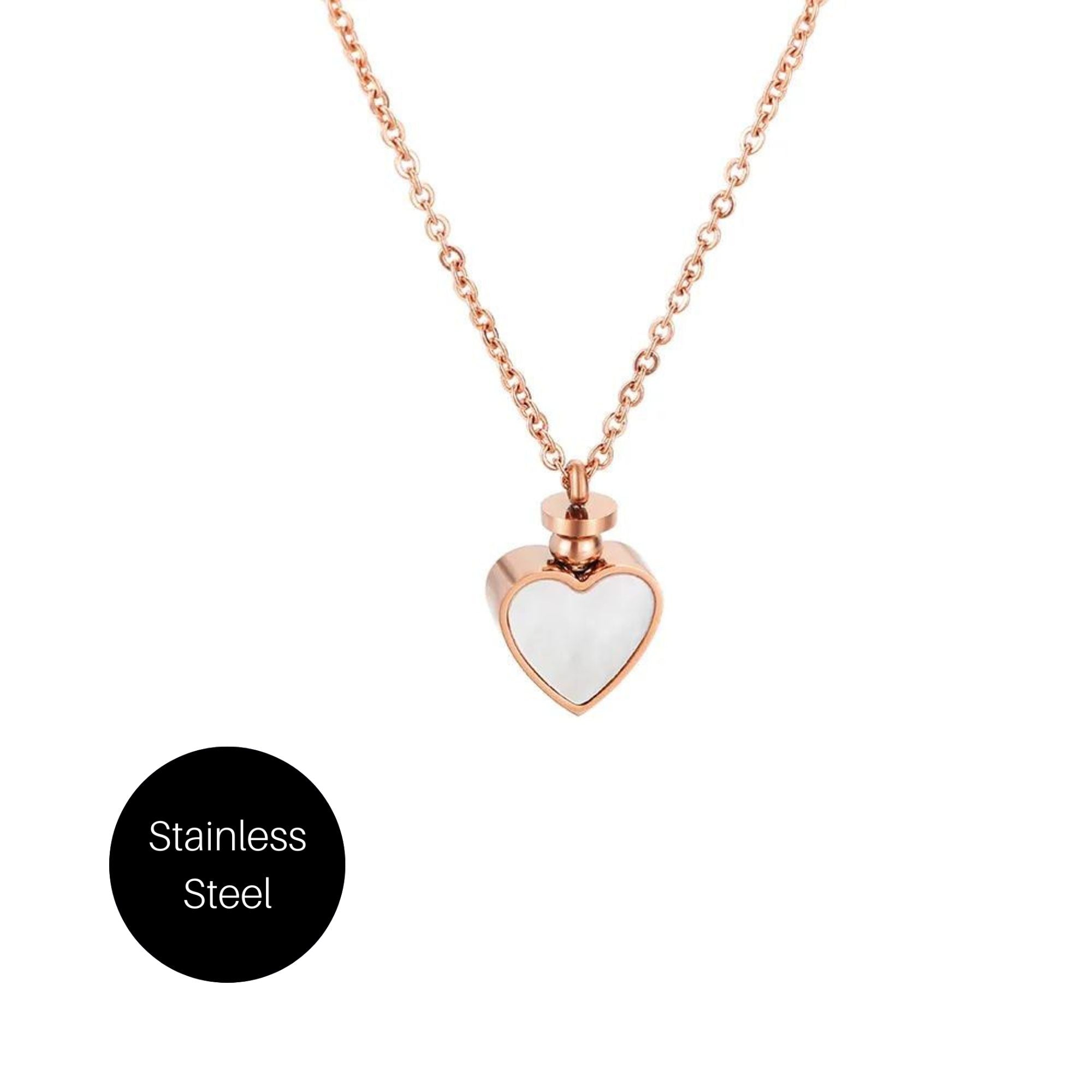 Two Sided Heart Necklace in Rose Gold Besom Boutique