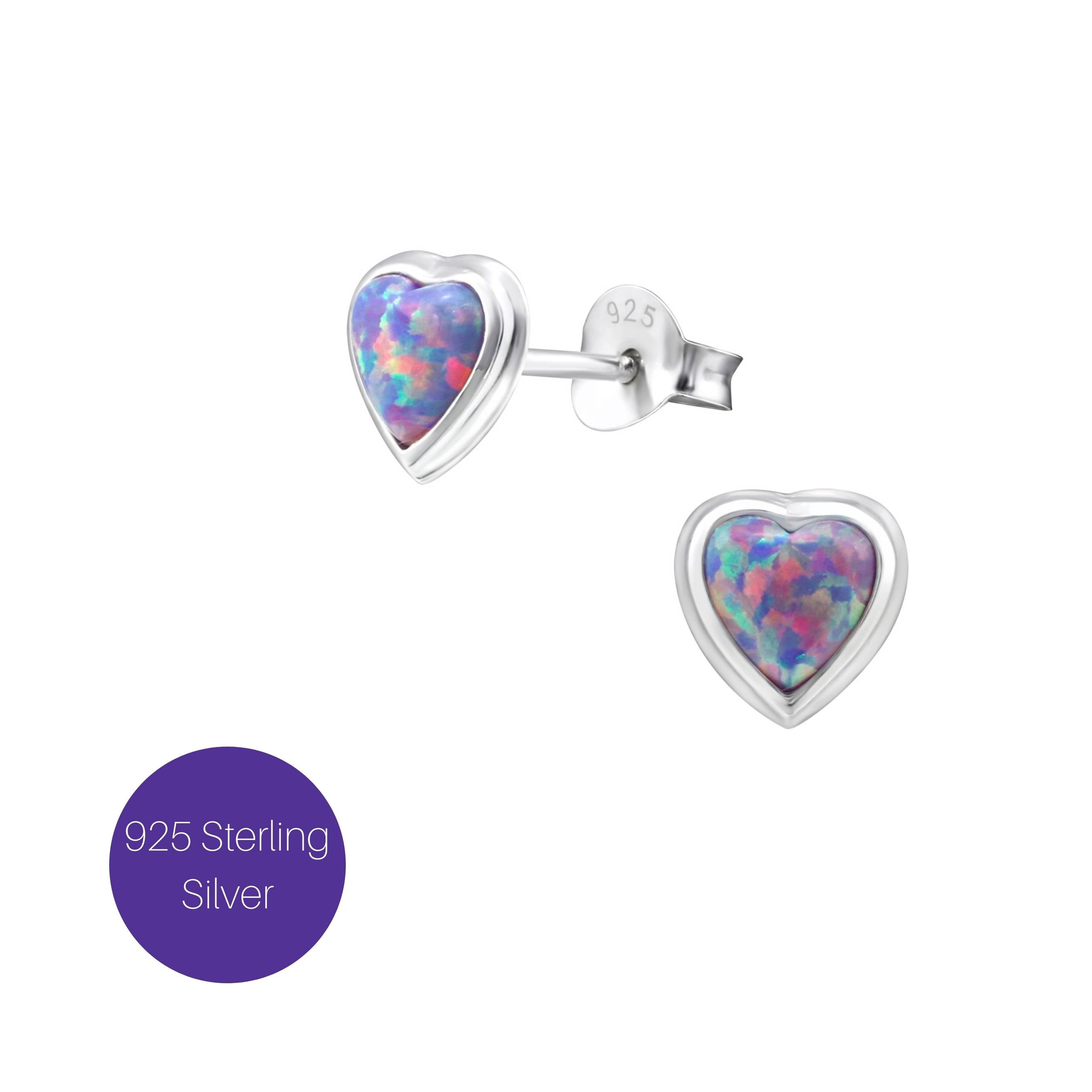 90's Heart Stud Earrings in Rainbow Lavender Besom Boutique