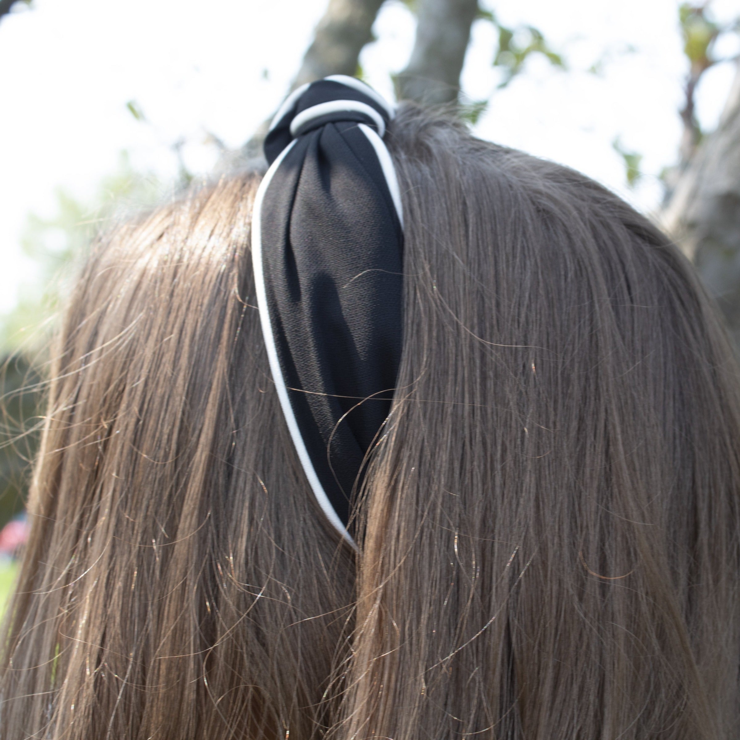 Black and White Knotted Headband Besom Boutique
