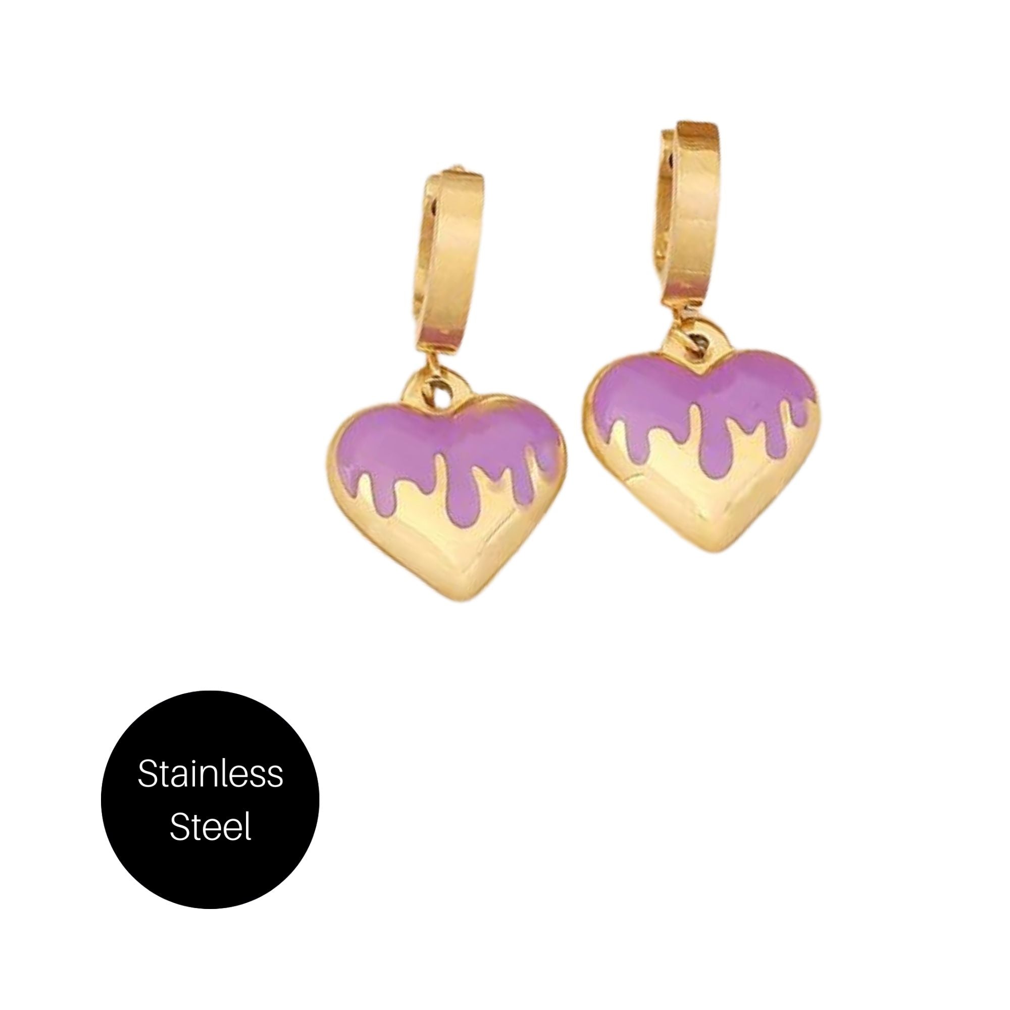 Bleeding Heart Earrings in Purple Besom Boutique