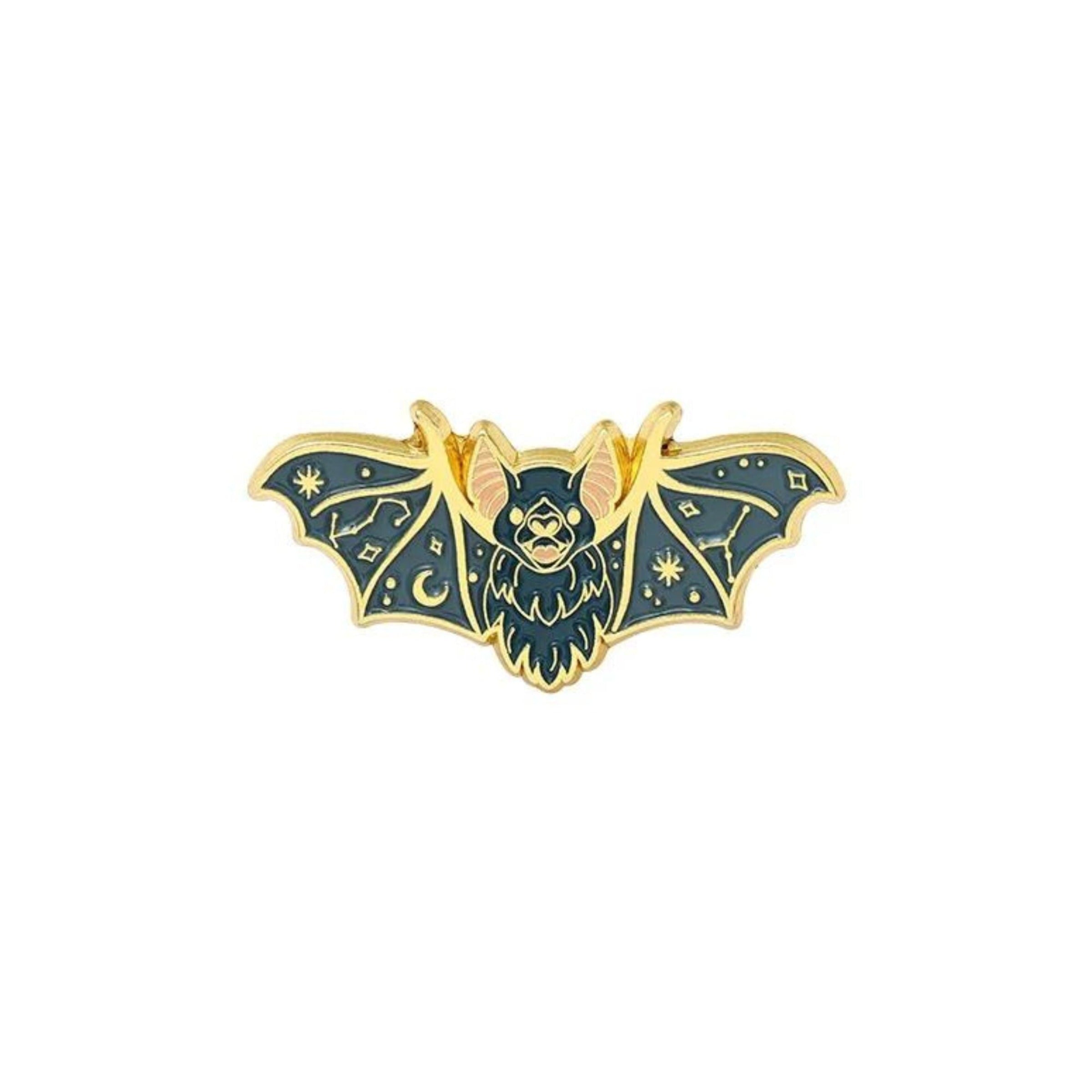 Blue Celestial Bat Enamel Pin Besom Boutique
