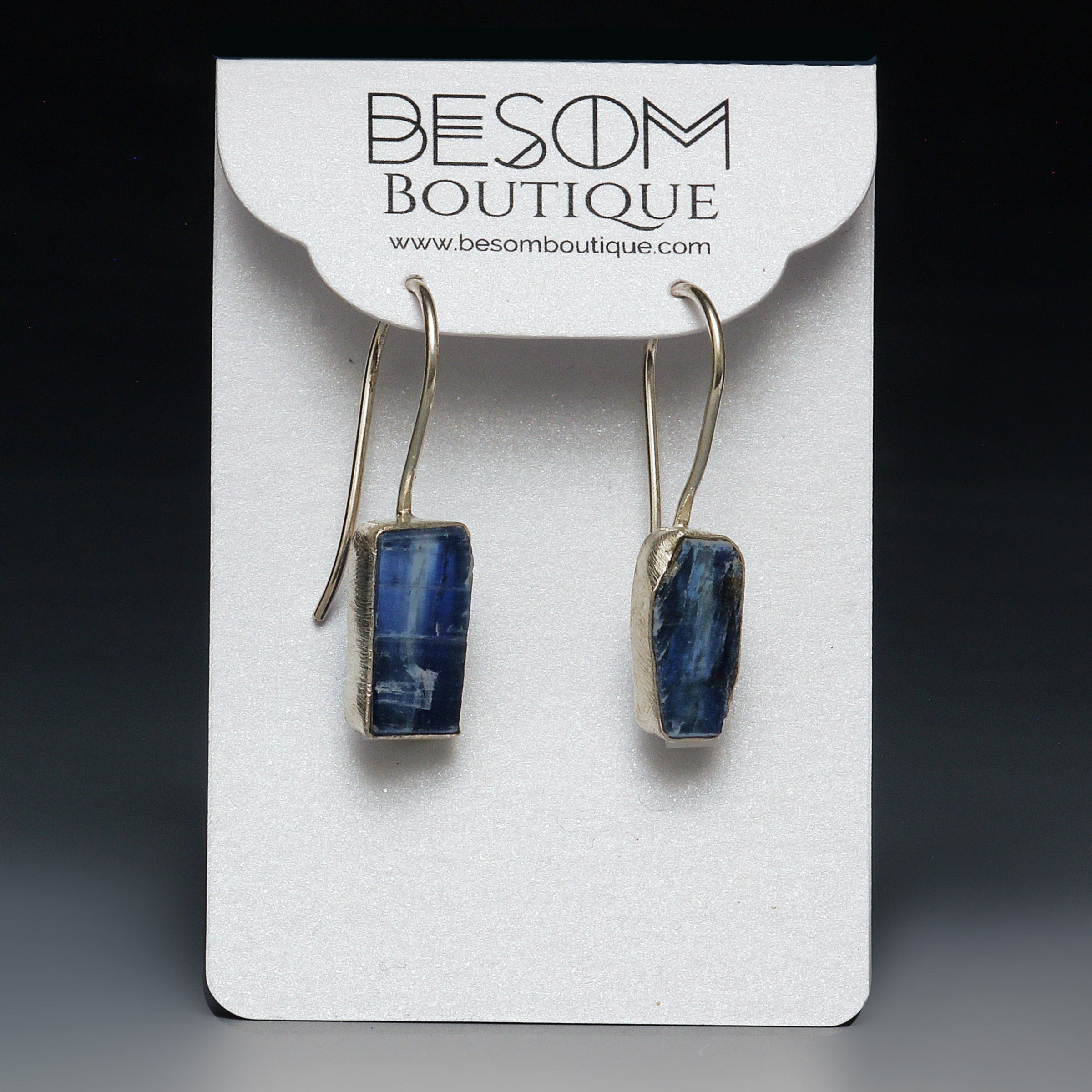 Blue Kyanite Raw Crystal Earrings Besom Boutique