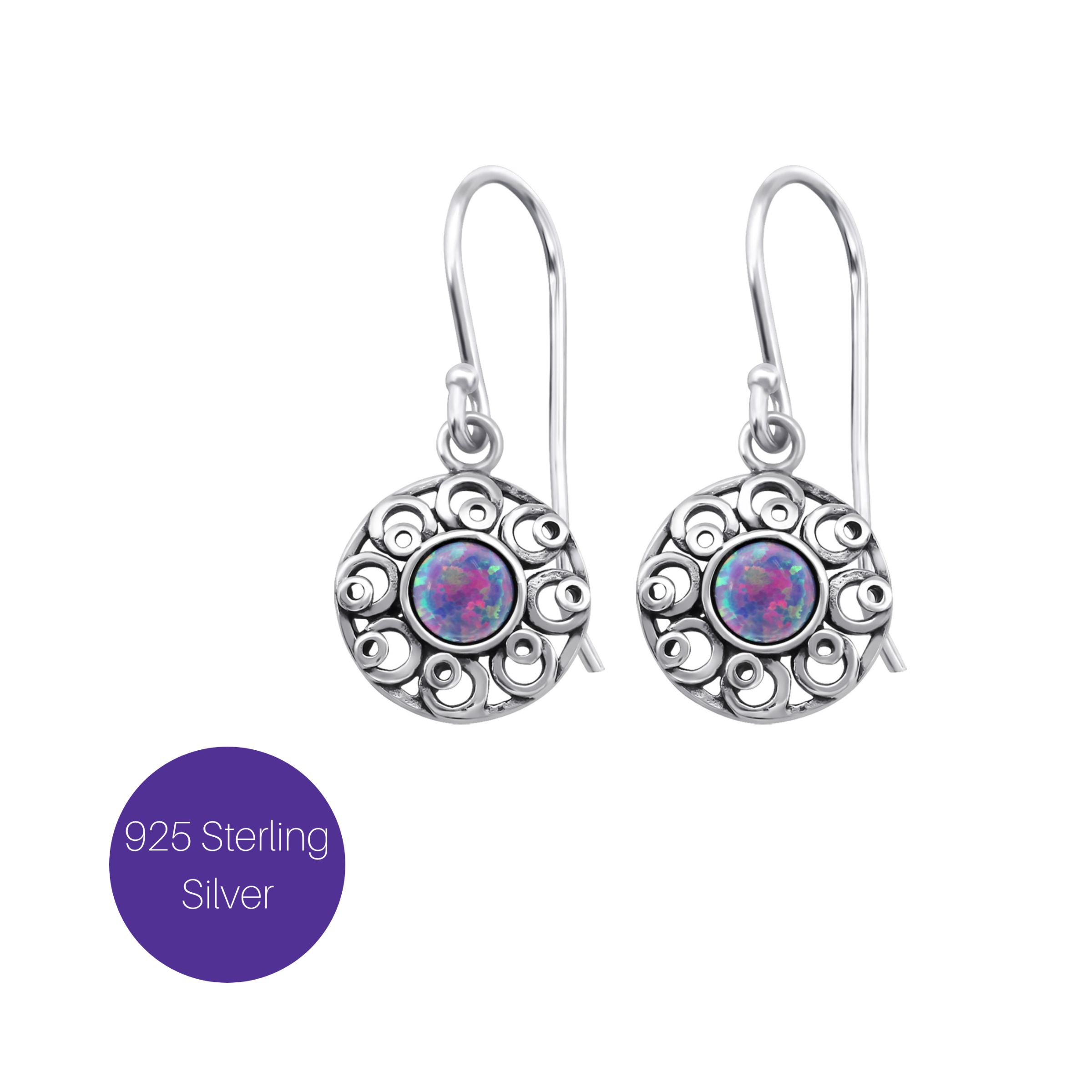 Circle Filigree Earrings in Aurora Besom Boutique