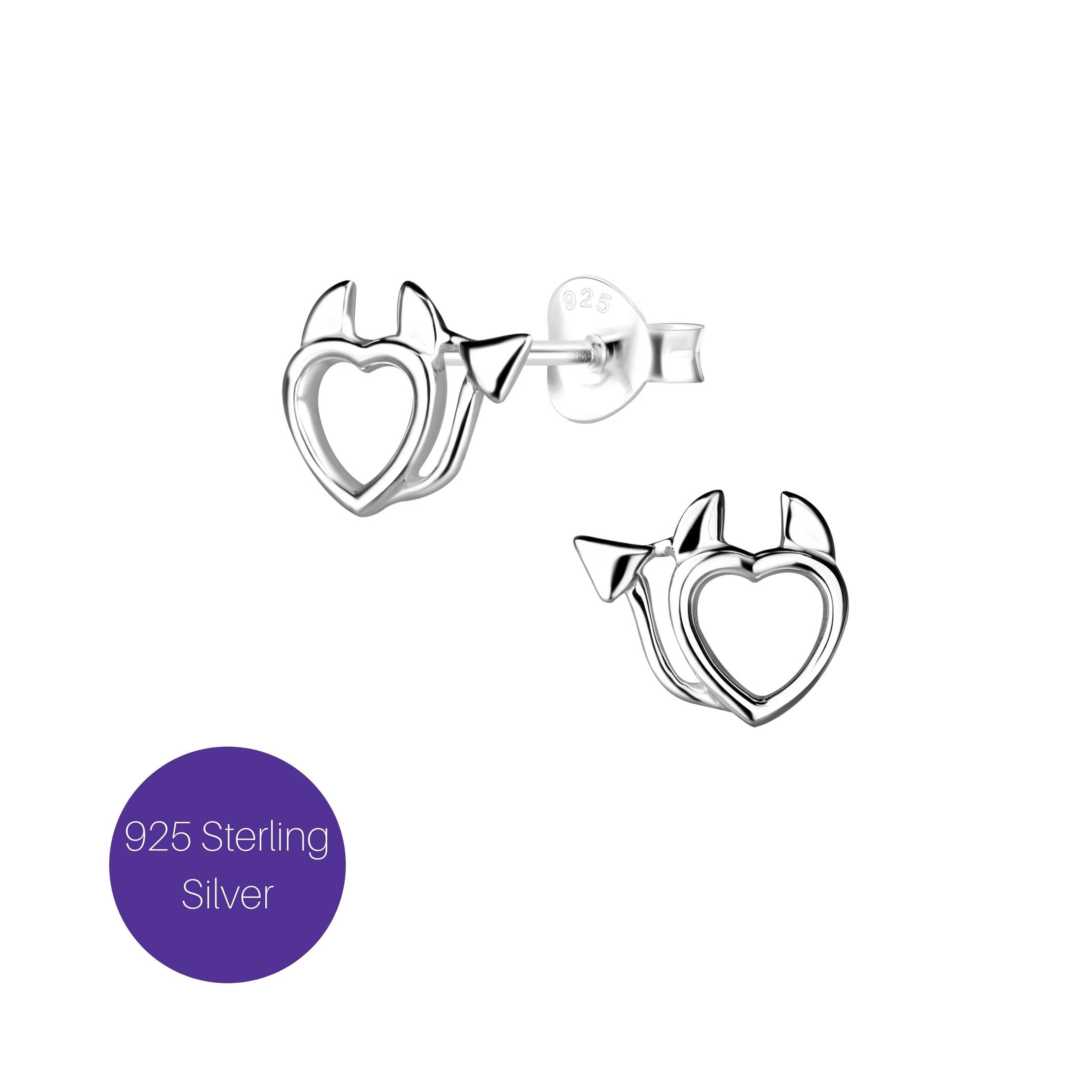 Devil Heart Stud Earrings Besom Boutique
