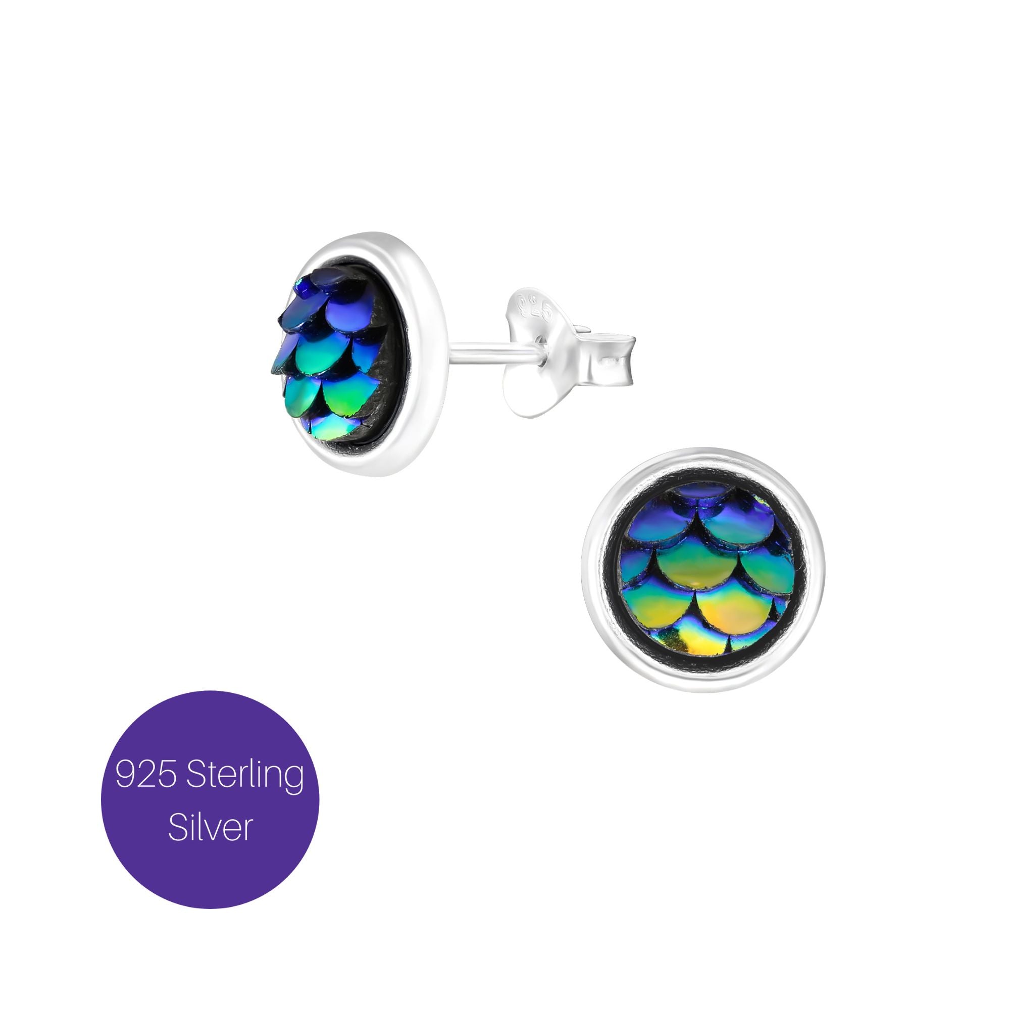 Dragon Scale Stud Earrings Besom Boutique