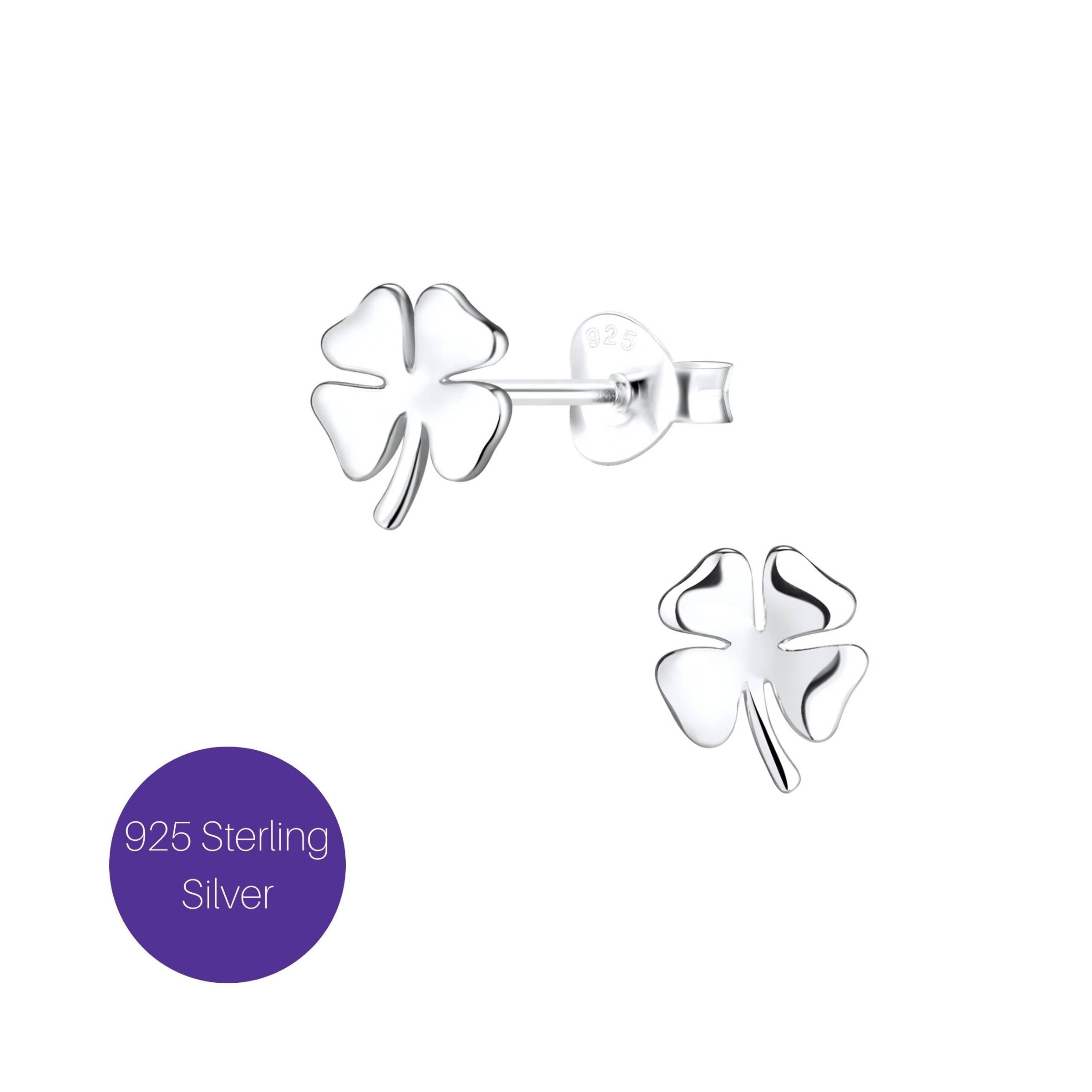 Four Leaf Clover Earrings in Silver Besom Boutique