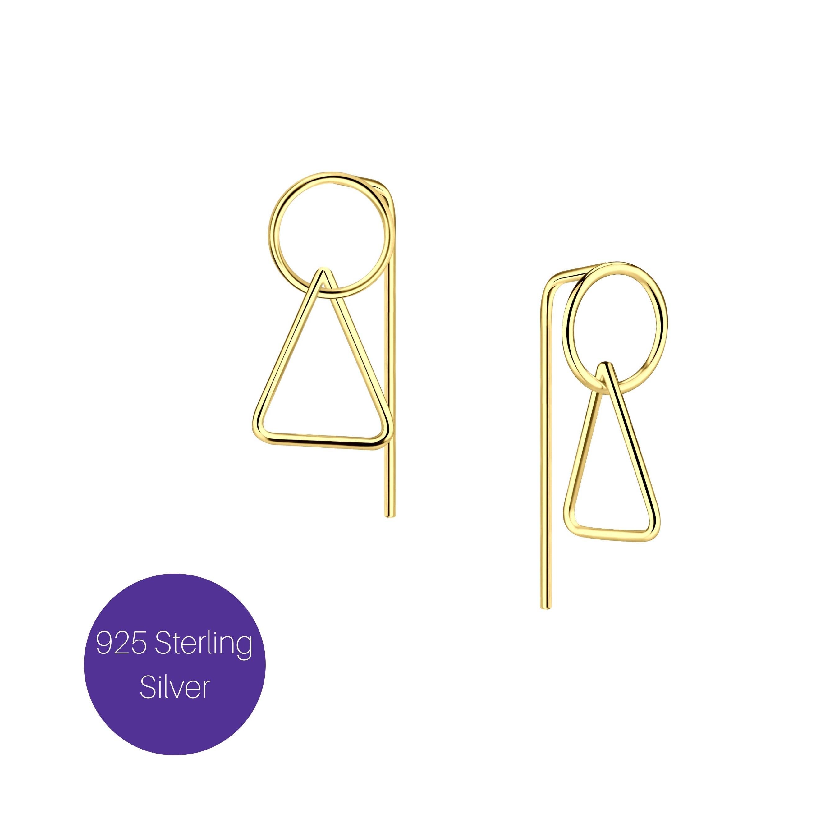 Geometric Earrings in Gold Besom Boutique