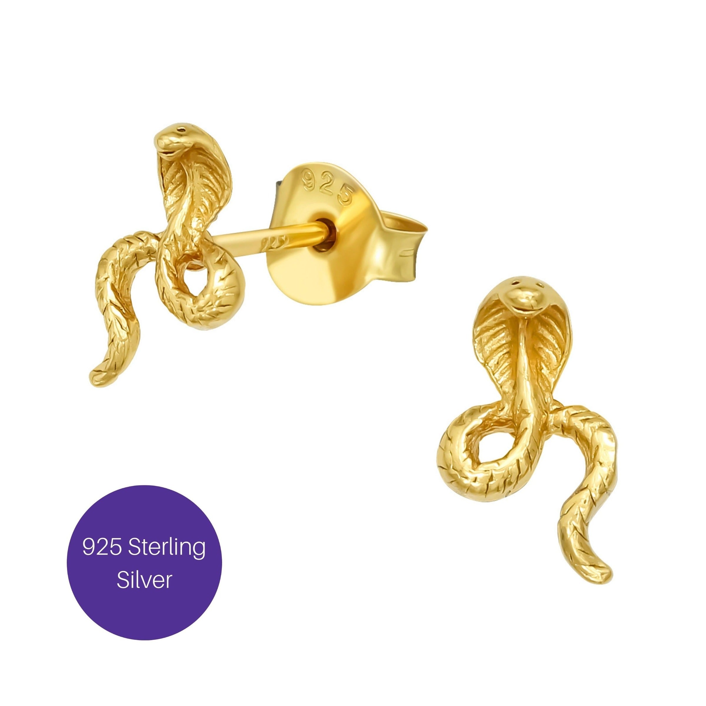 Golden Cobra Stud Earrings Besom Boutique