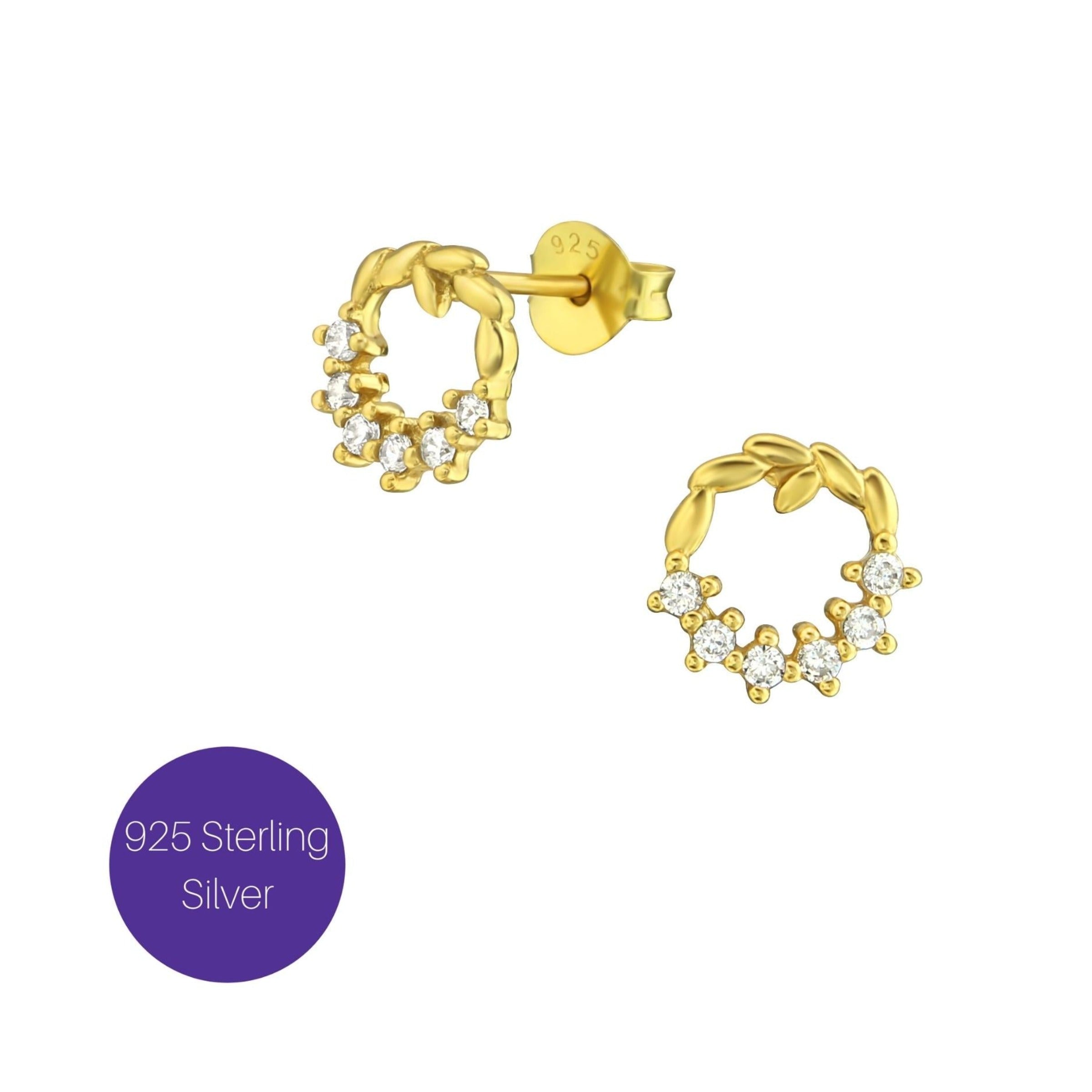 Golden Wreath Stud Earrings Besom Boutique