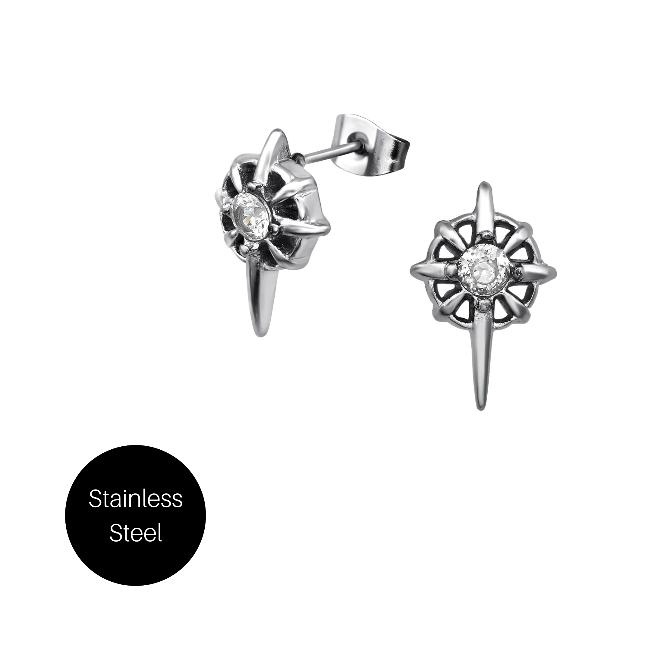 Gothic Cross Stud Earrings Besom Boutique