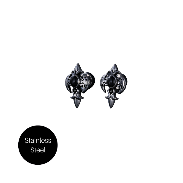 Gothic Cross Studs in Steel Besom Boutique