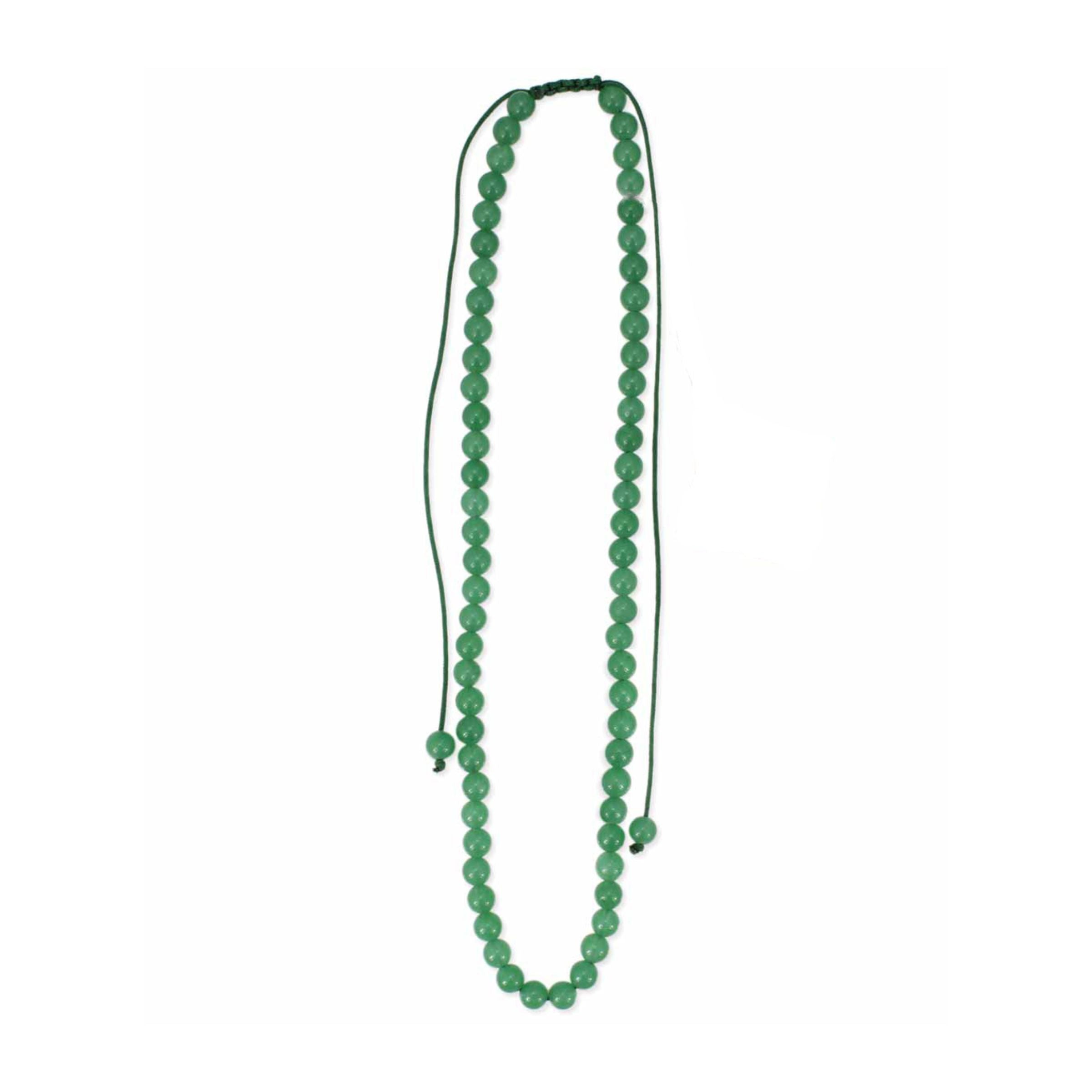 Green Aventurine Beaded Pull Cord Necklace Besom Boutique