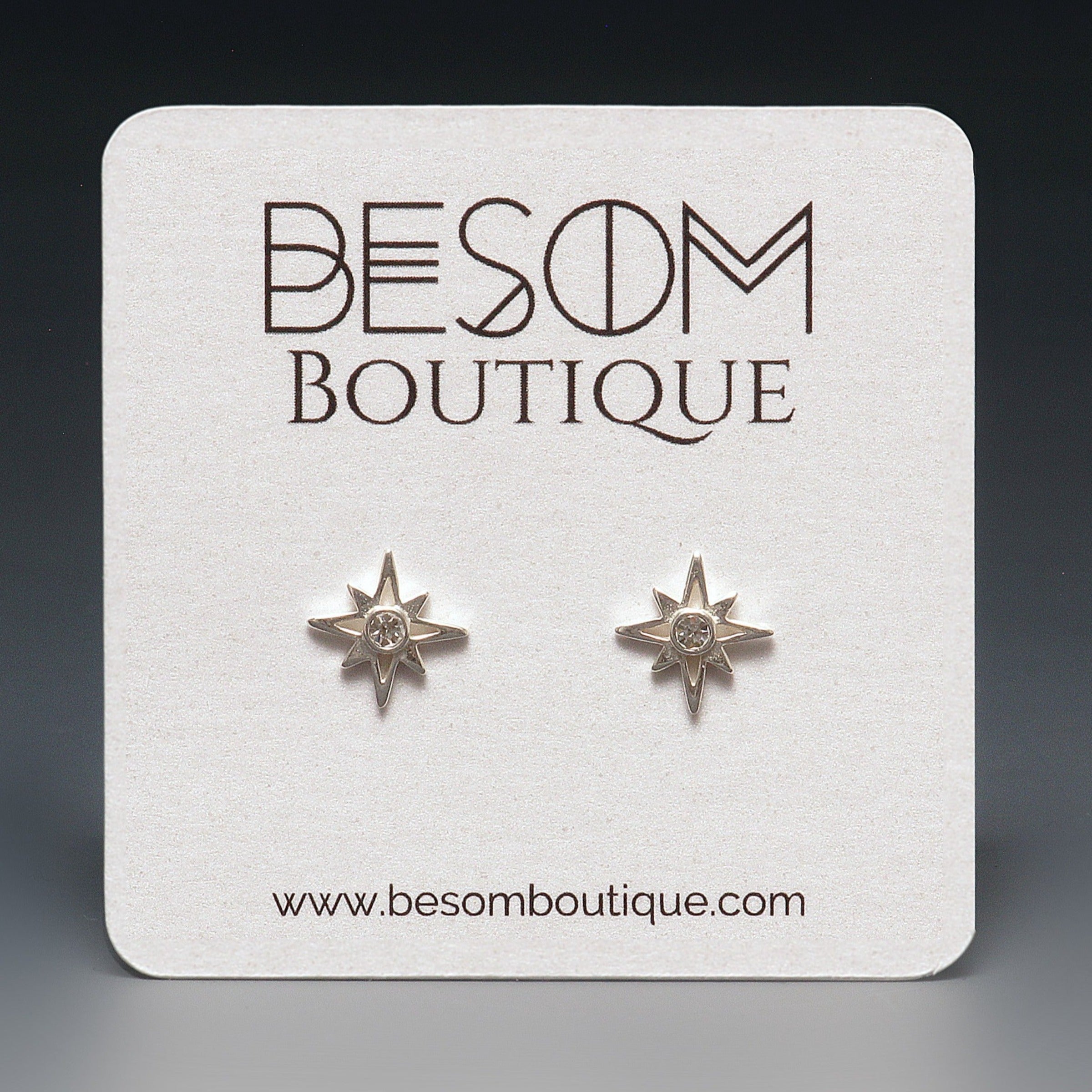 North Star Stud Earrings in Silver Besom Boutique