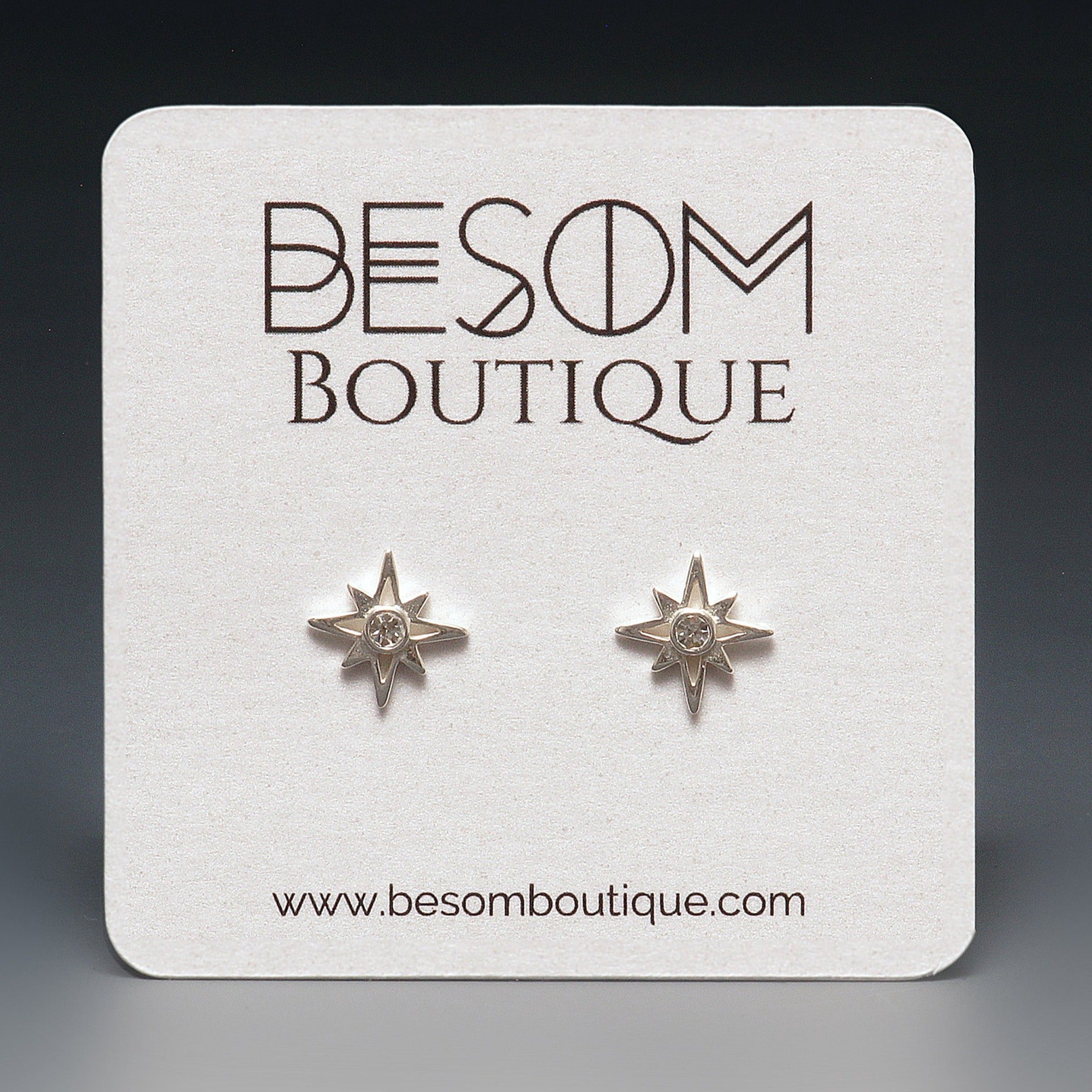 North Star Stud Earrings in Silver Besom Boutique