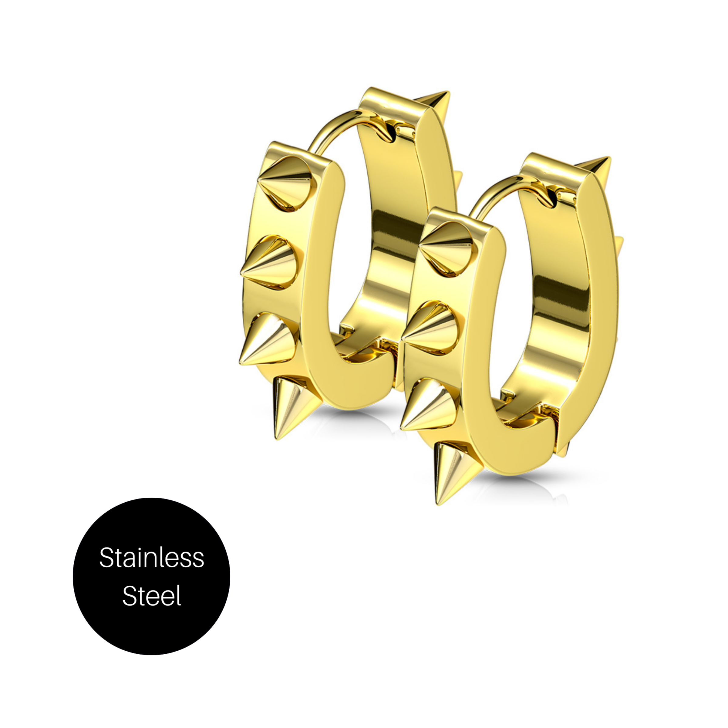 Oval Spike Earrings in Gold Besom Boutique