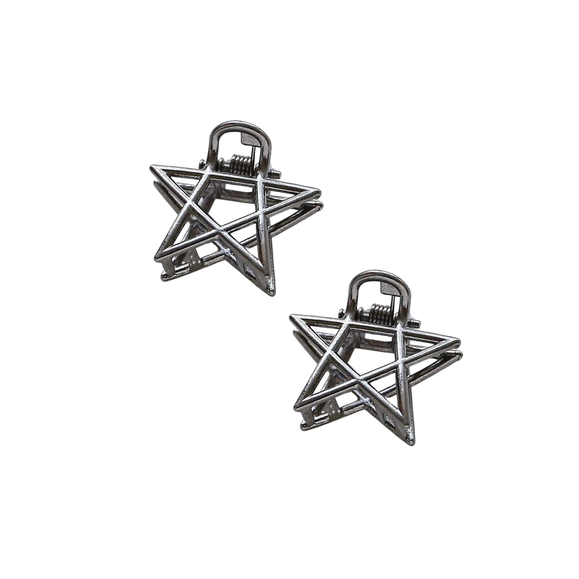 Pentacle Hair Clips in Gunmetal Besom Boutique