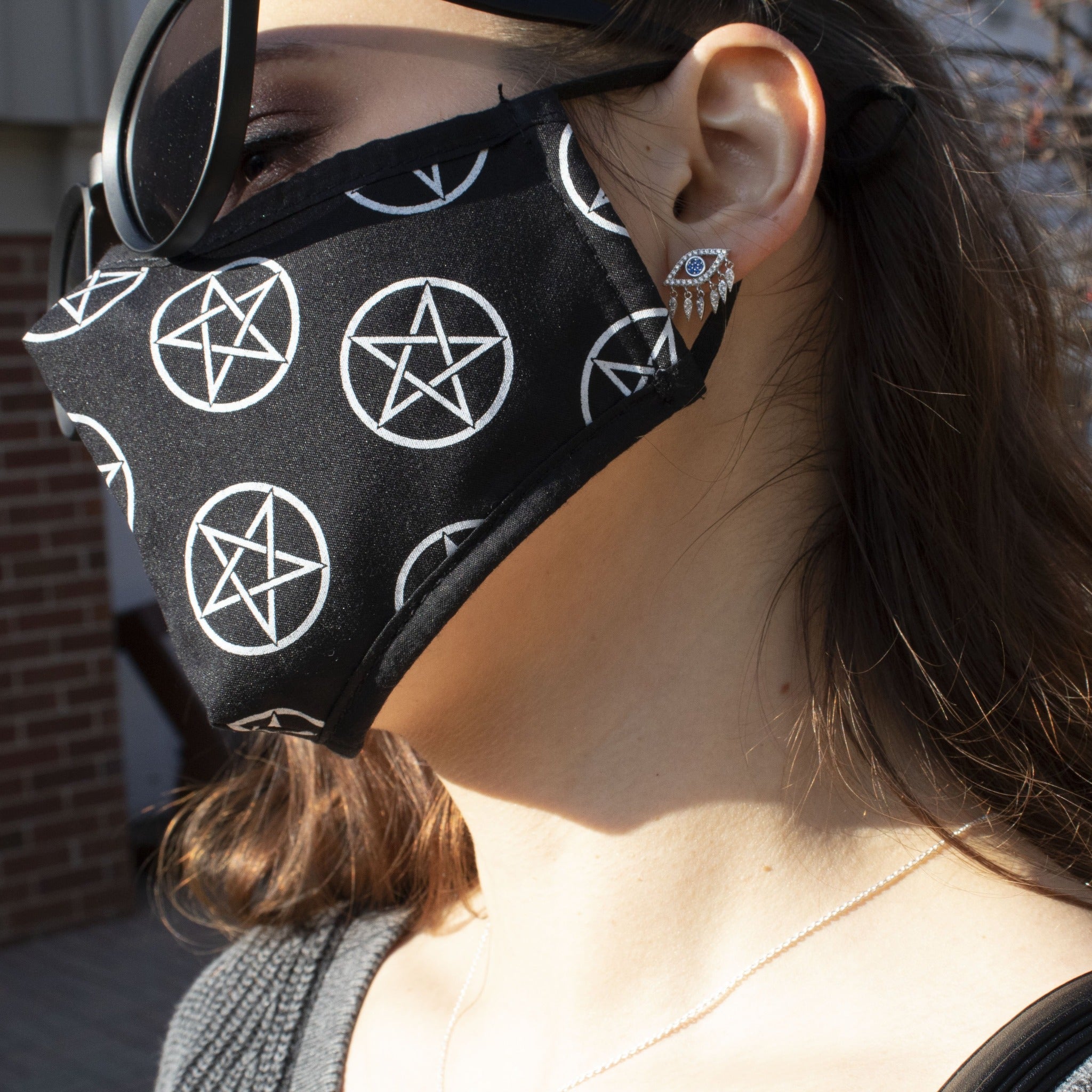 Pentacle Print Face Mask Besom Boutique
