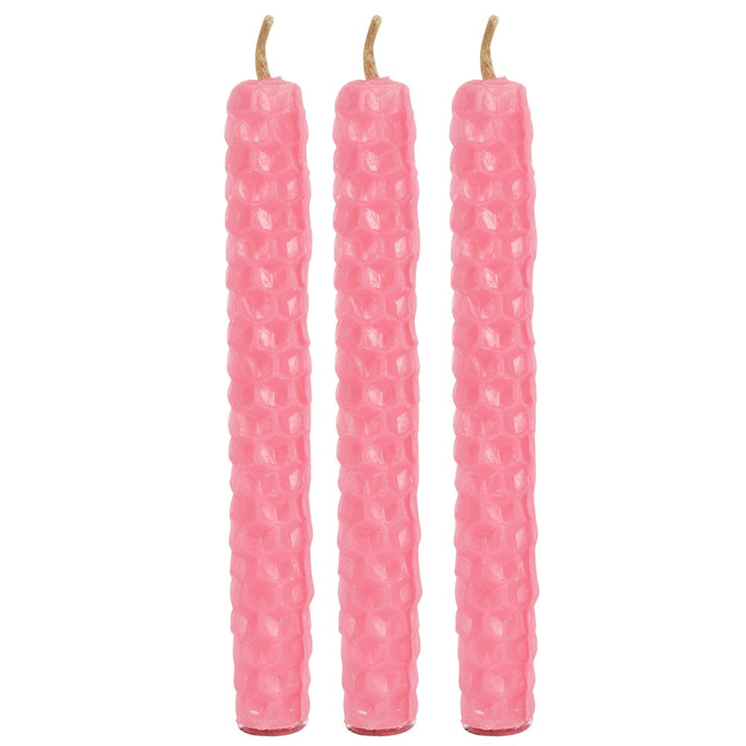 Pink Beeswax Candles Besom Boutique