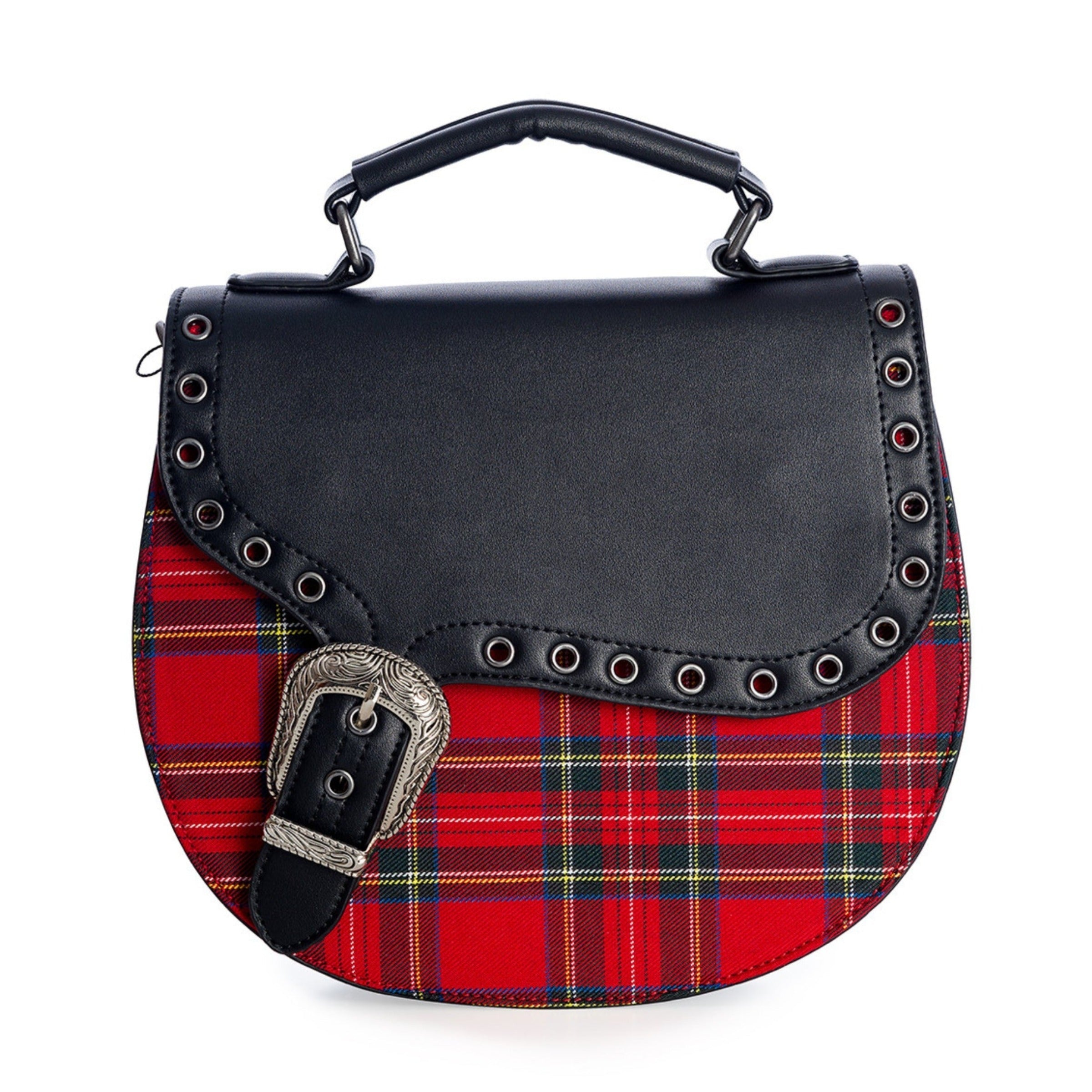 Plaid and Grommet Crossbody Besom Boutique