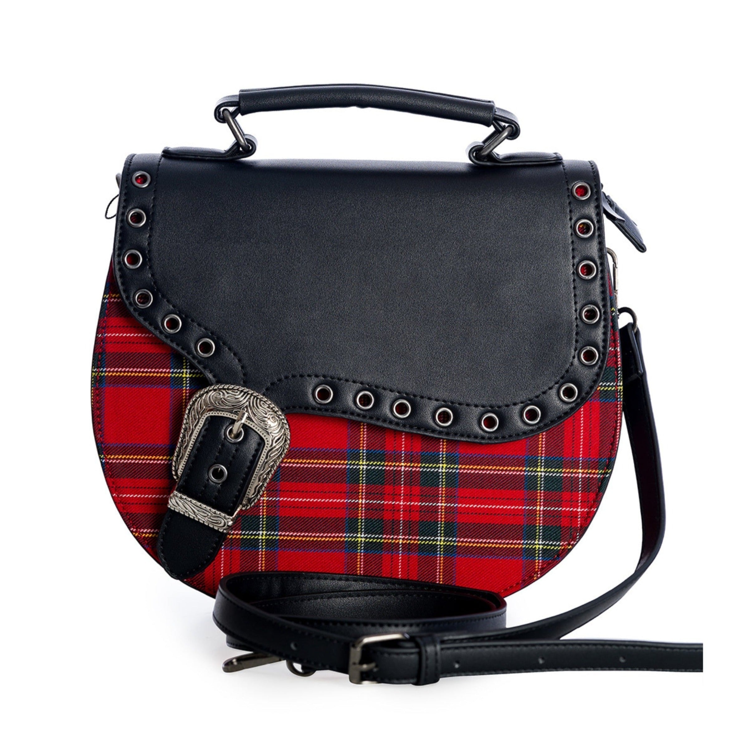Plaid and Grommet Crossbody Besom Boutique