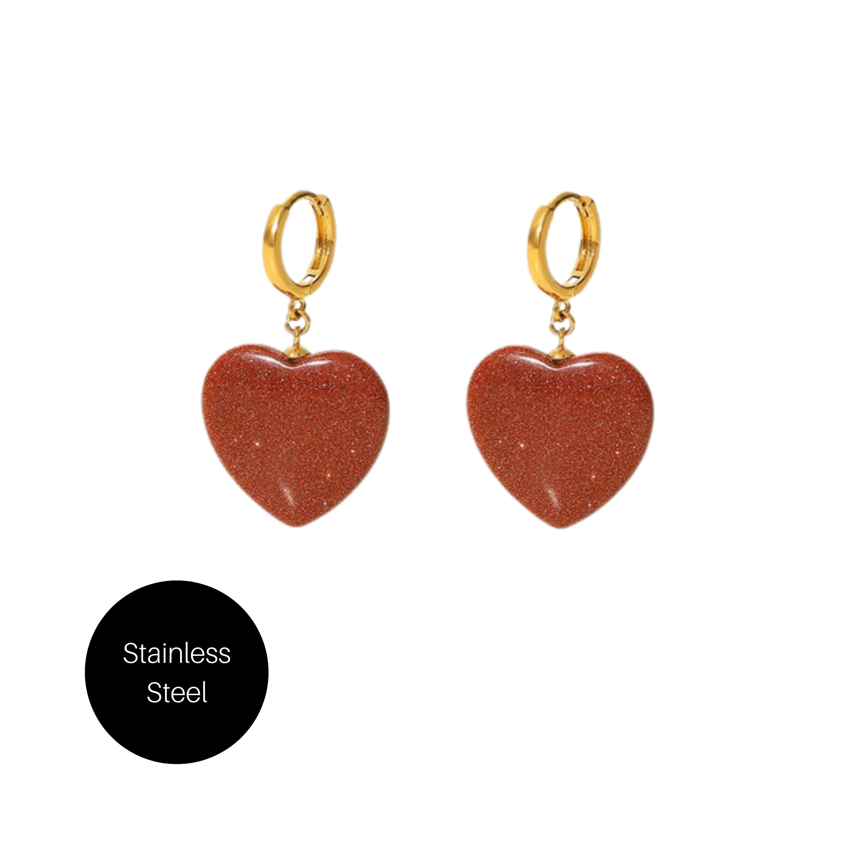 Red Heart Charm Earrings Besom Boutique