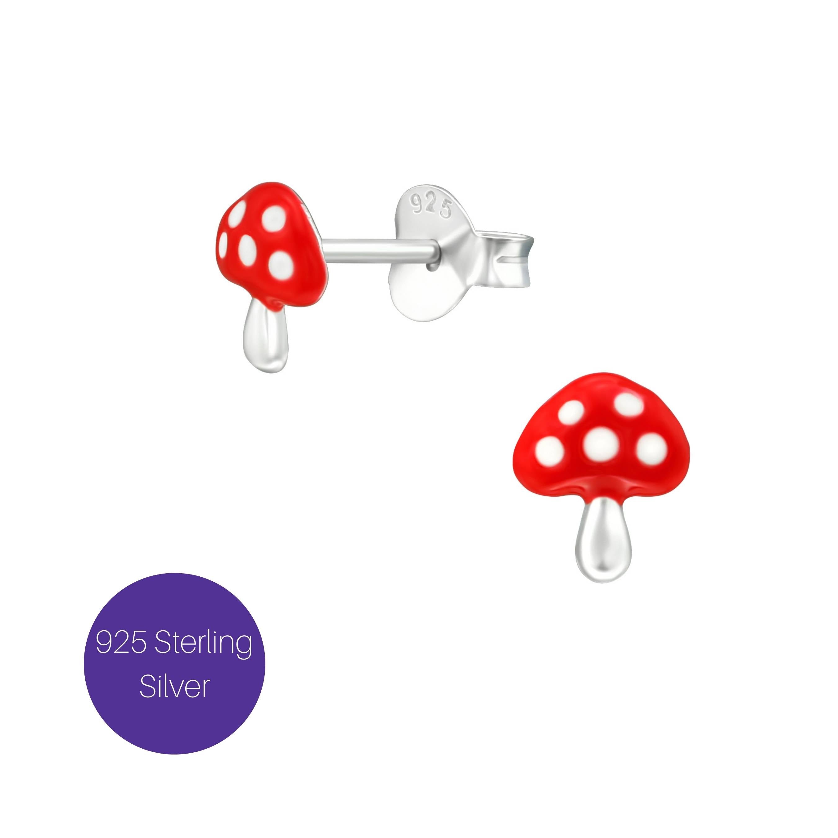 Red Mushroom Stud Earrings Besom Boutique