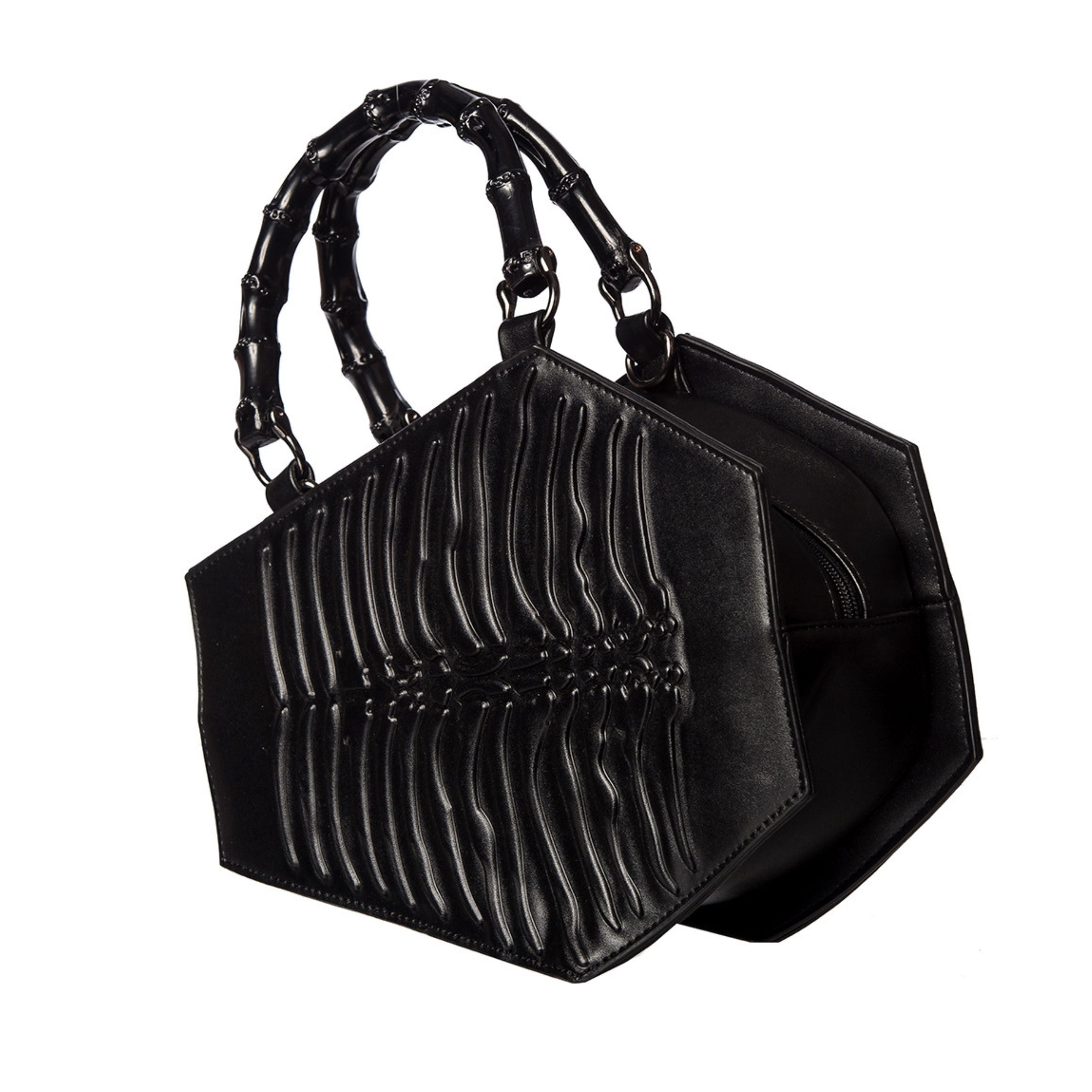 Ribcage Embossed Coffin Handbag Besom Boutique