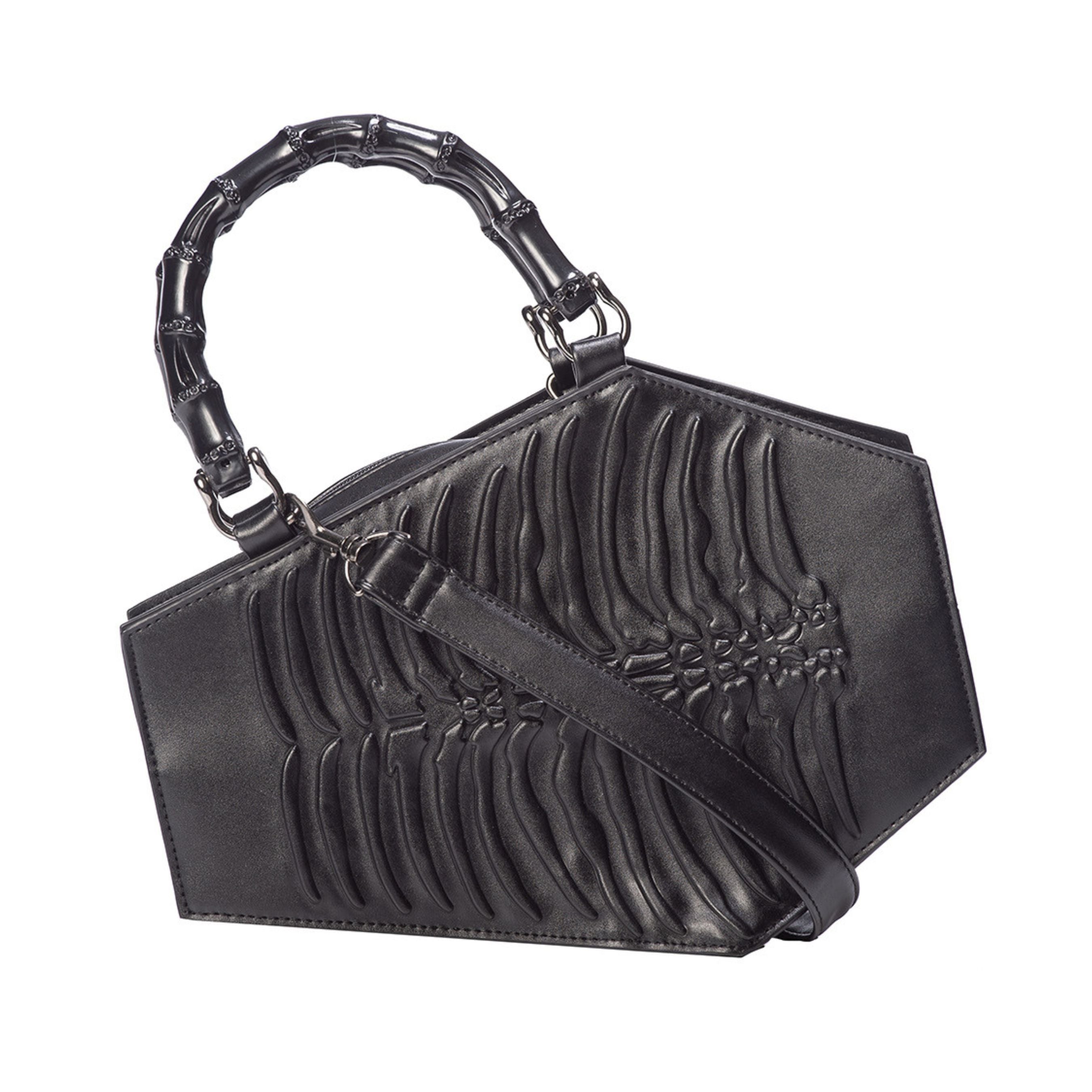 Ribcage Embossed Coffin Handbag Besom Boutique