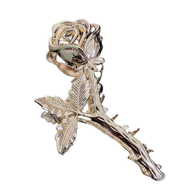 Rose Hair Clip in Antique Gold Besom Boutique