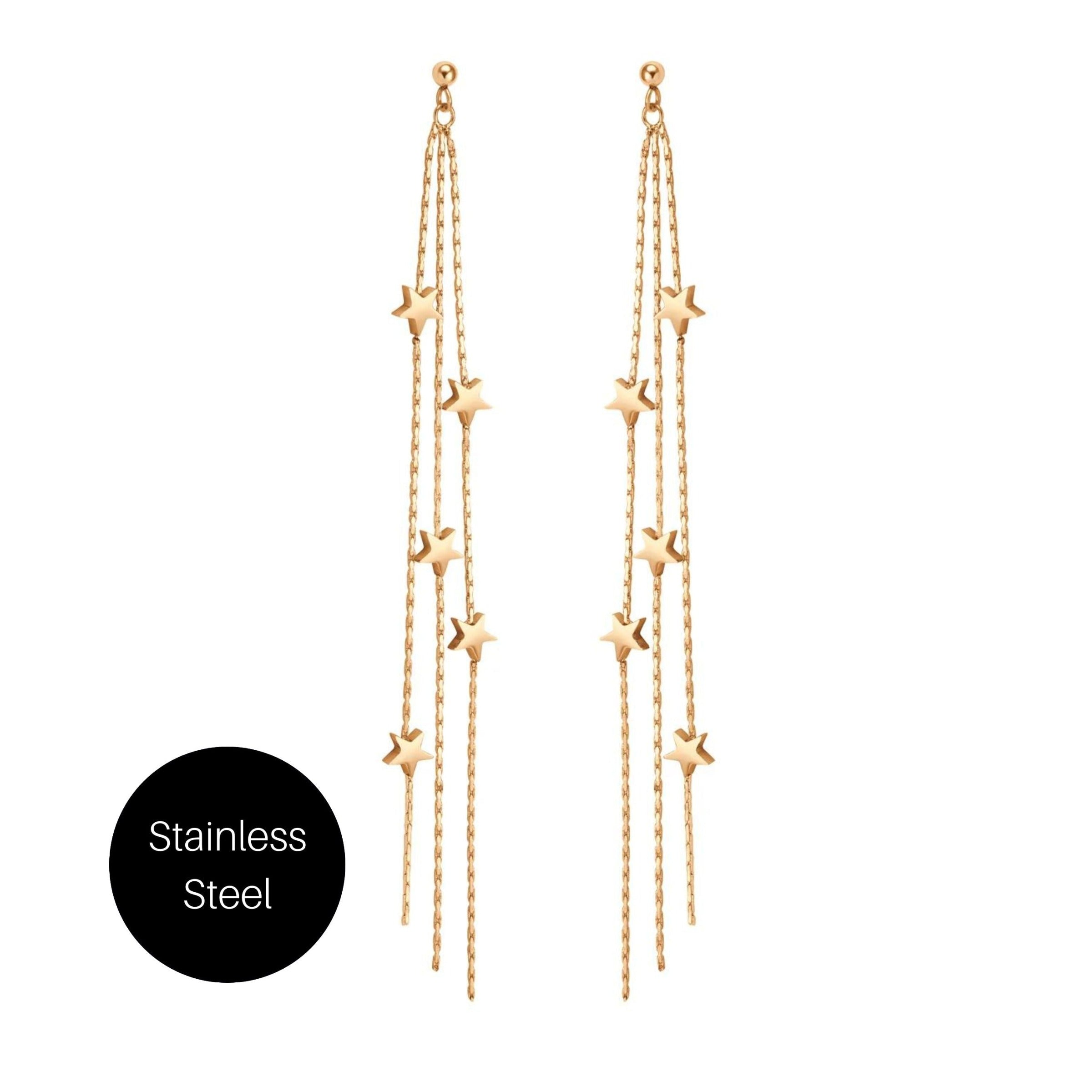 Shooting Star Earrings in Rose Gold Besom Boutique