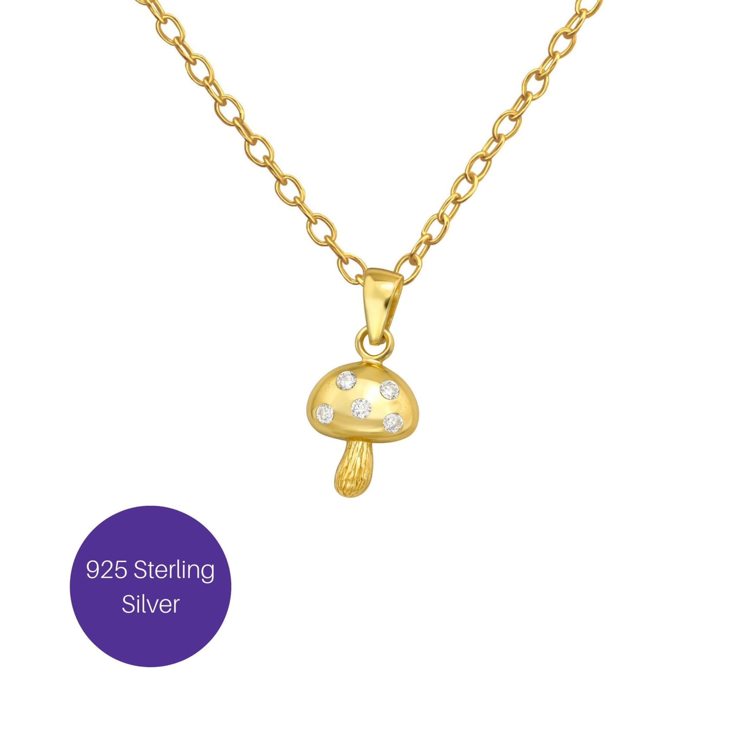 Shroom Necklace in Gold Besom Boutique