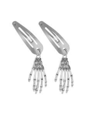 Skeleton Hand Charm Hair Clips Besom Boutique