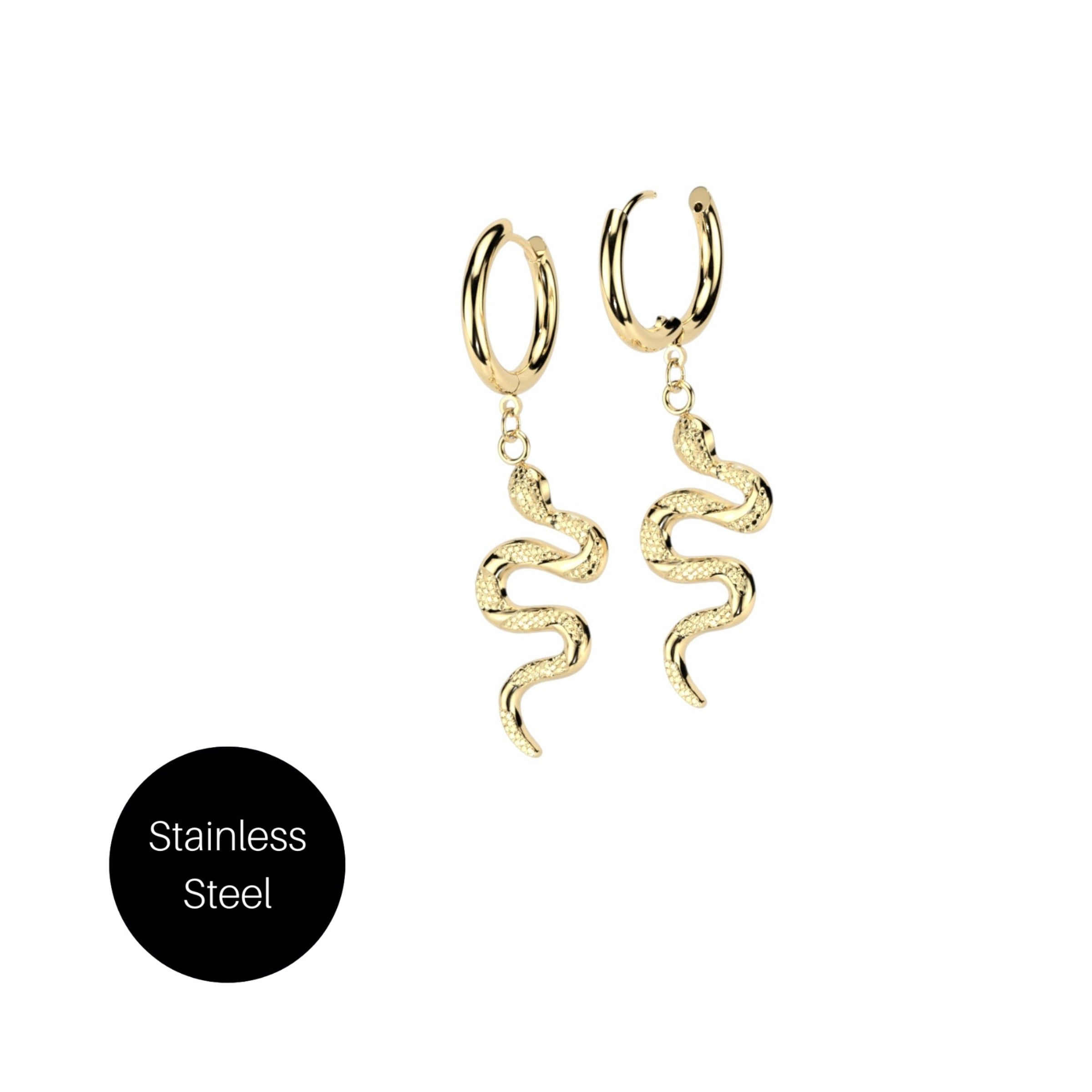 Snake Charm Earrings in Gold Besom Boutique