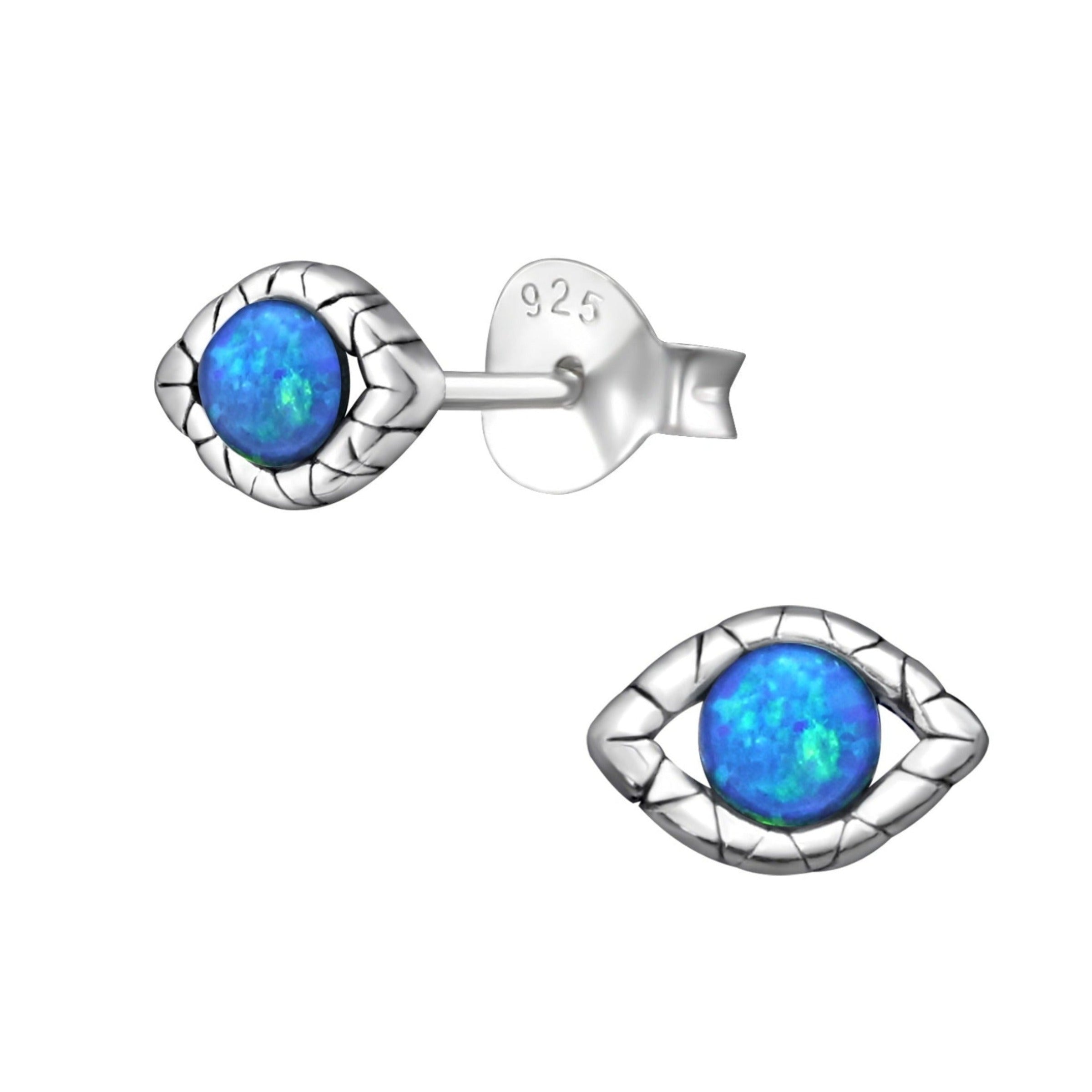 Snake Eye Stud Earrings in Pacific Blue Besom Boutique