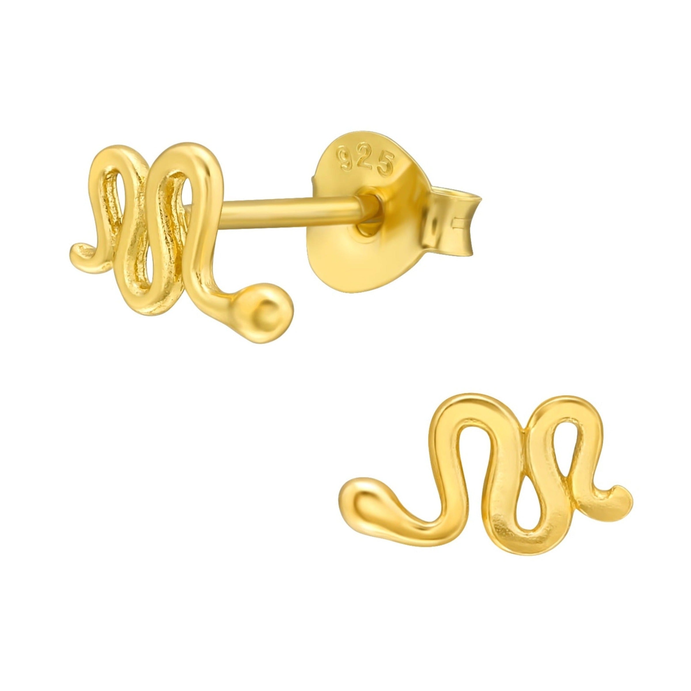 Snake Stud Earrings in Gold Besom Boutique