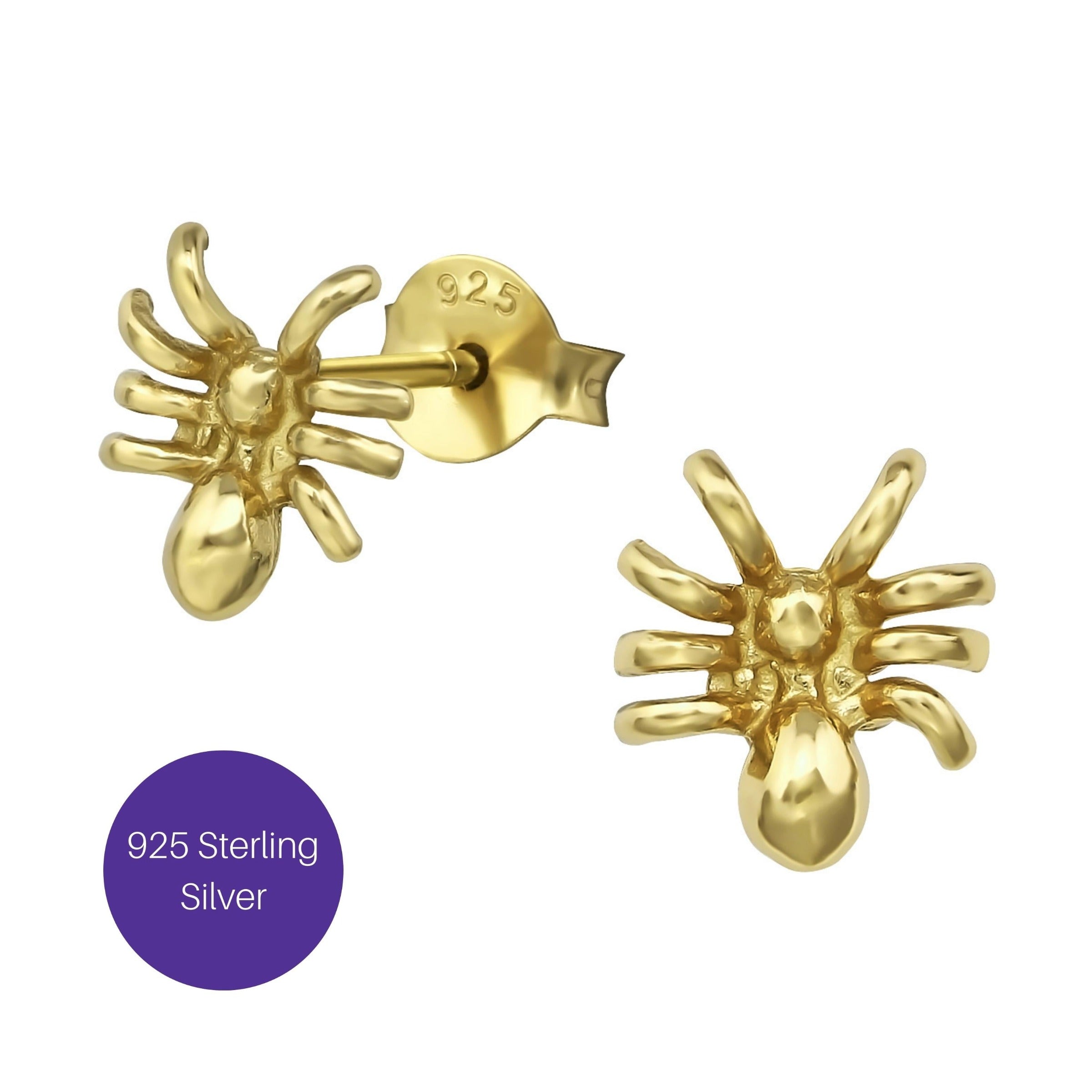 Spider Stud Earrings in Gold Besom Boutique