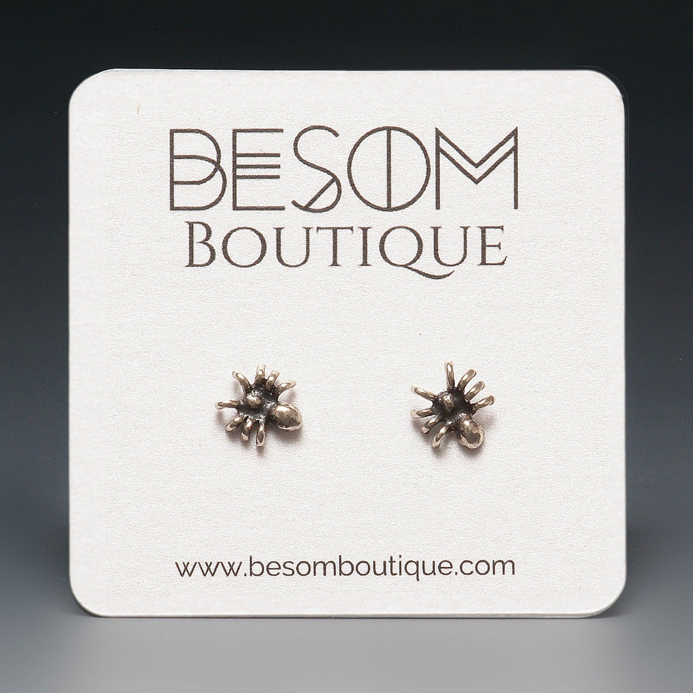 Spider Stud Earrings in Silver Besom Boutique
