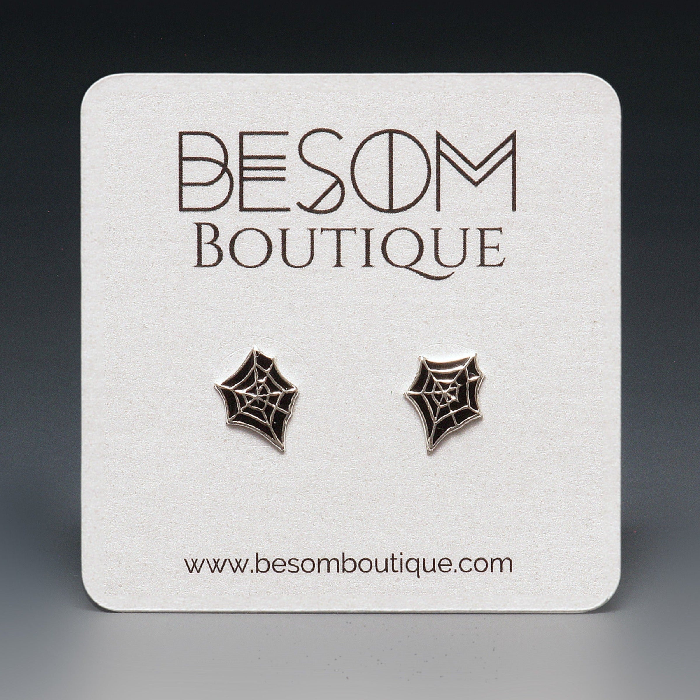 Spiders Web Stud Earrings Besom Boutique