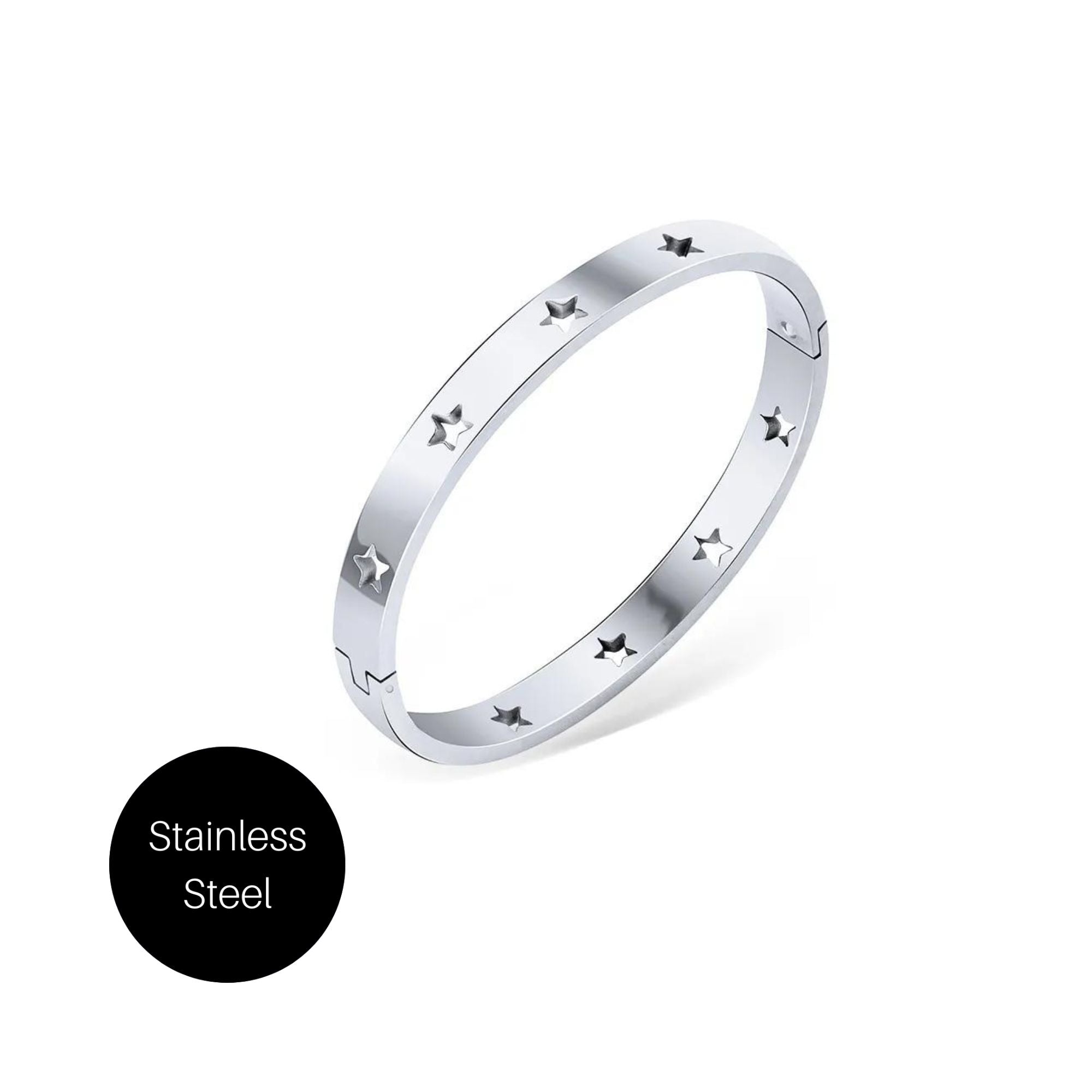 Star Bangle Bracelet in Stainless Steel Besom Boutique