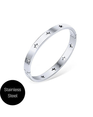 Star Bangle Bracelet in Stainless Steel Besom Boutique
