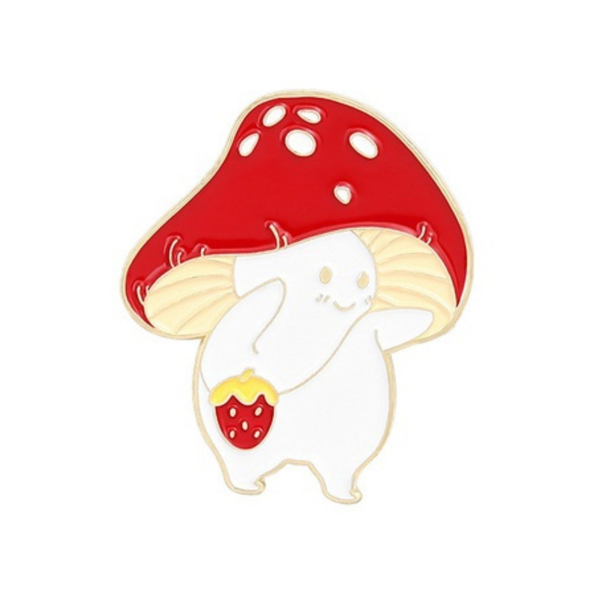 Strawberry Mushroom Enamel Pin Besom Boutique