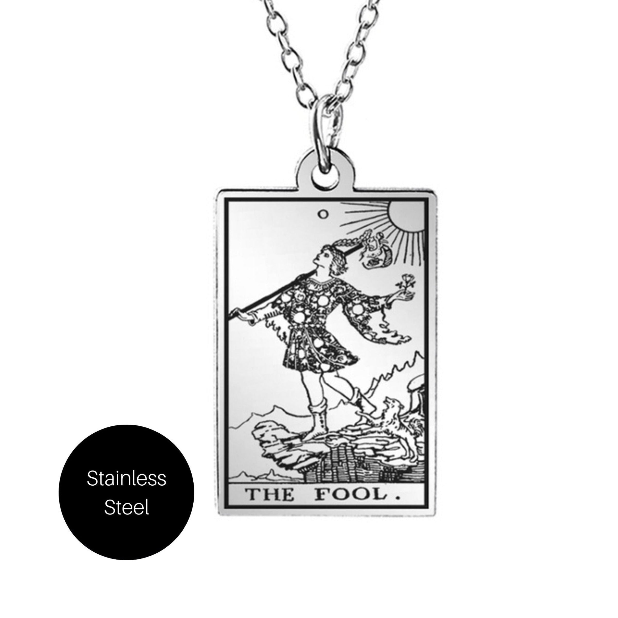 The Fool- Tarot Card Necklace Besom Boutique