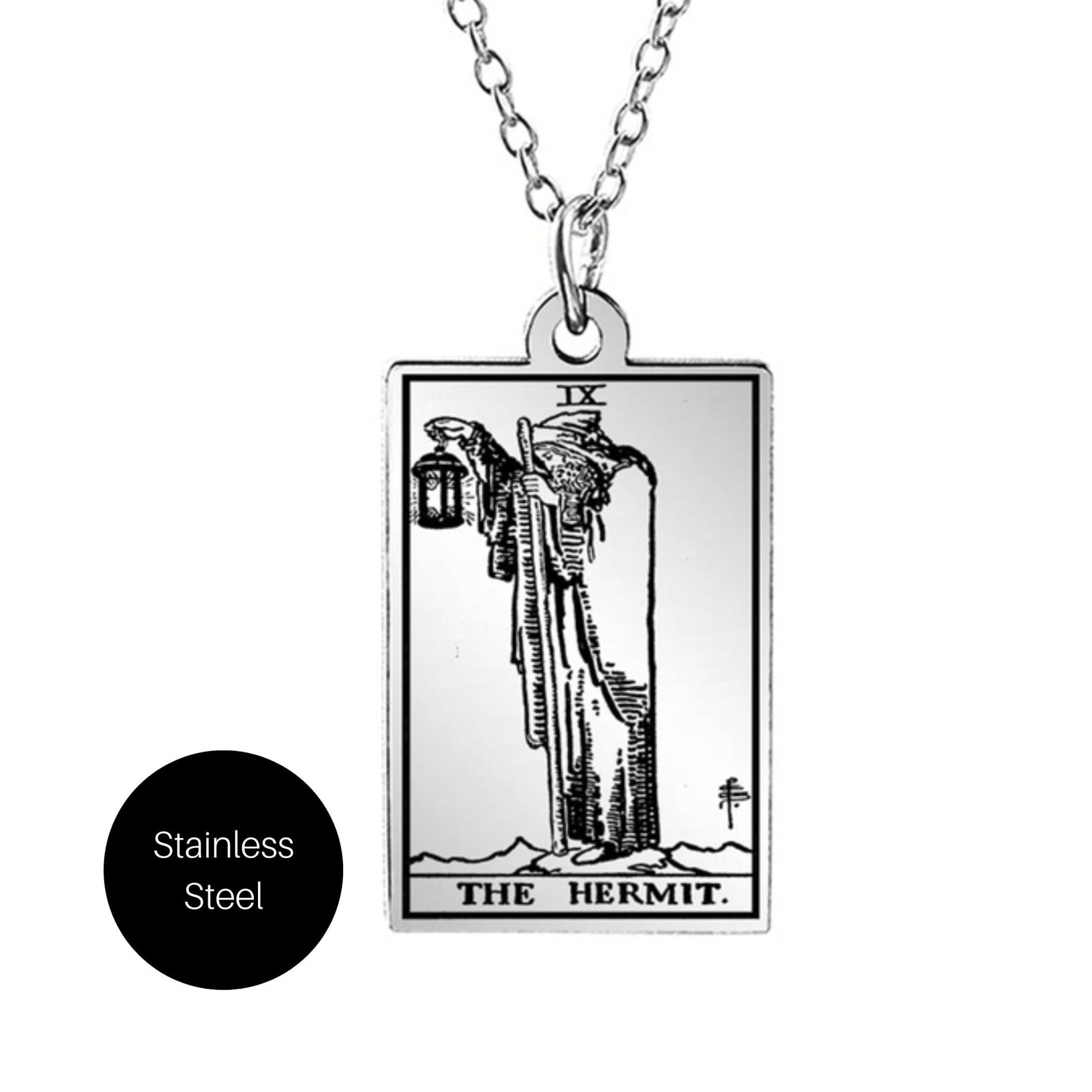 The Hermit- Tarot Card Necklace Besom Boutique