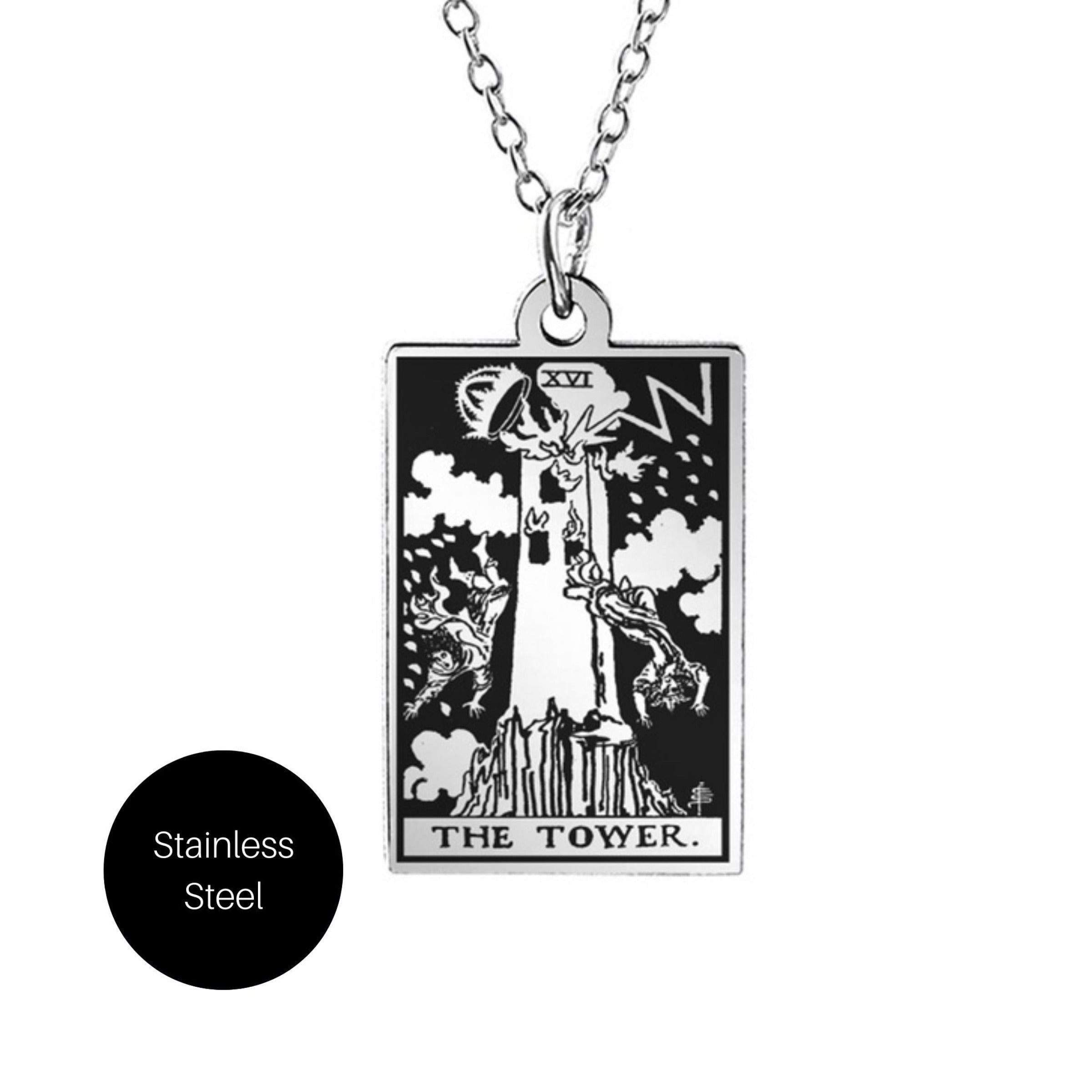The Tower- Tarot Card Necklace Besom Boutique