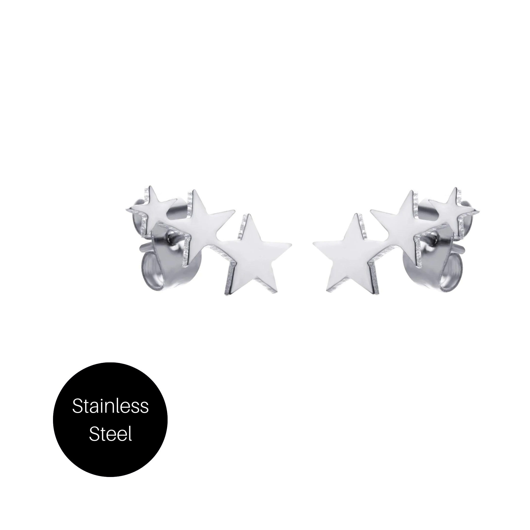 Triple Star Stud Earrings in Stainless Besom Boutique