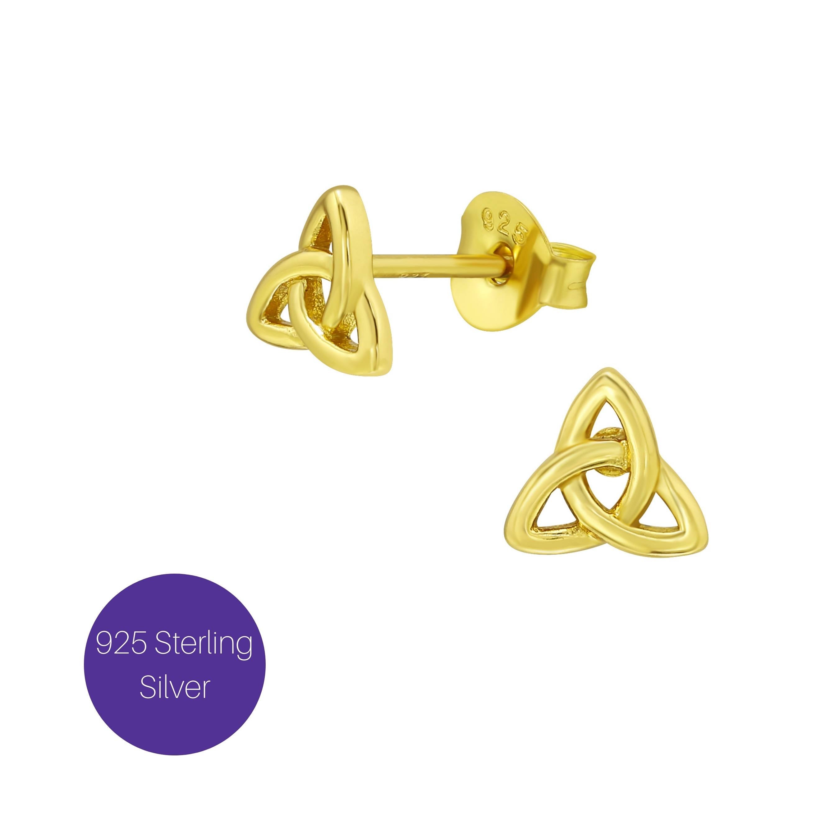 Triquetra Stud Earrings in Gold Besom Boutique